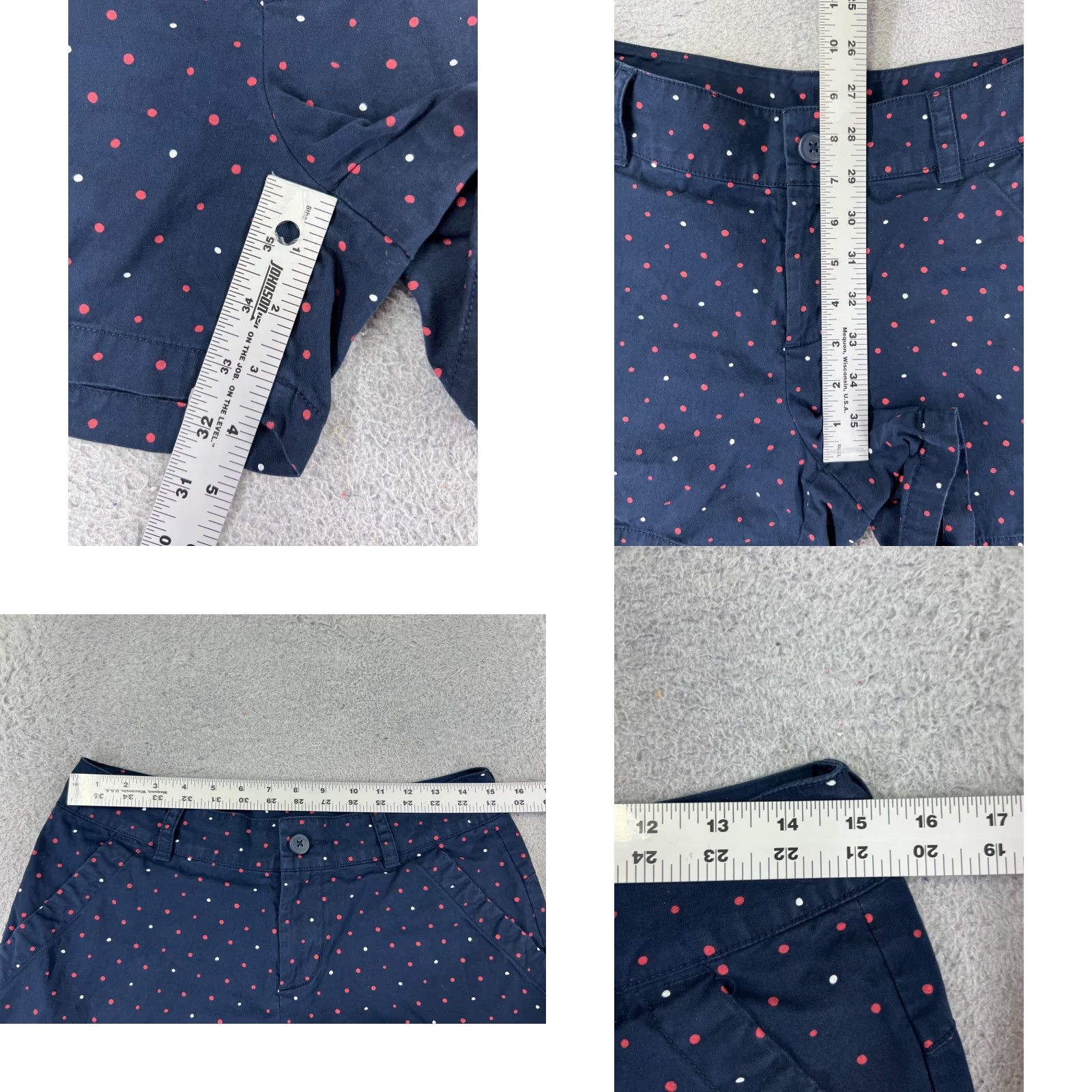 Vintage Columbia Shorts Womens 8 Blue Polka Dot 100% Cotton Pockets Hiking 28x4 Size 30" / US 8 / IT 44 - 8 Thumbnail