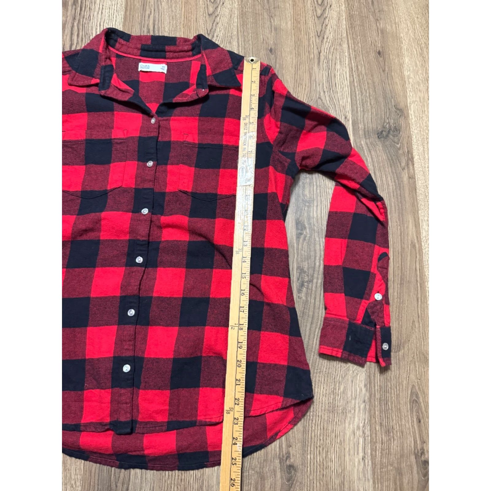 Croft & Barrow Croft & Barrow Shirt Women's XS Red Black Plaid Long Sleeve Button Up Size XS / US 0-2 / IT 36-38 - 7 Thumbnail