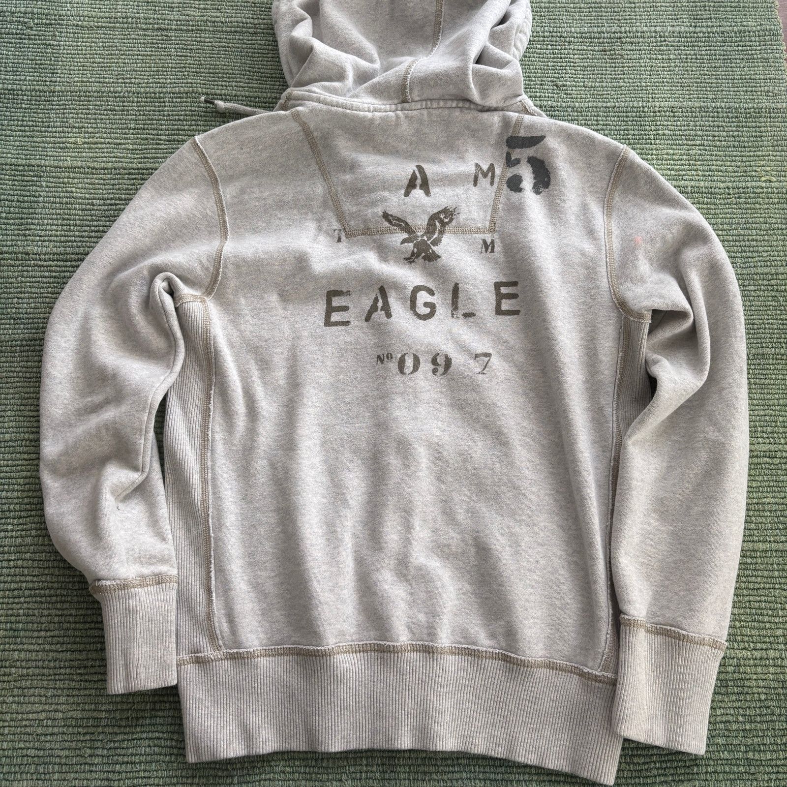 American Eagle Outfitters Y2K American Eagle Zip Up Cotton Waffle Lined Hoodie Sz S Size S / US 4 / IT 40 - 7 Thumbnail