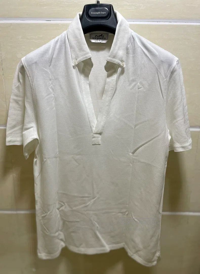 Hermes Hermes Knitted short-sleeve cardigan/shirt (front unbutton Size US S / EU 44-46 / 1 - 1 Thumbnail