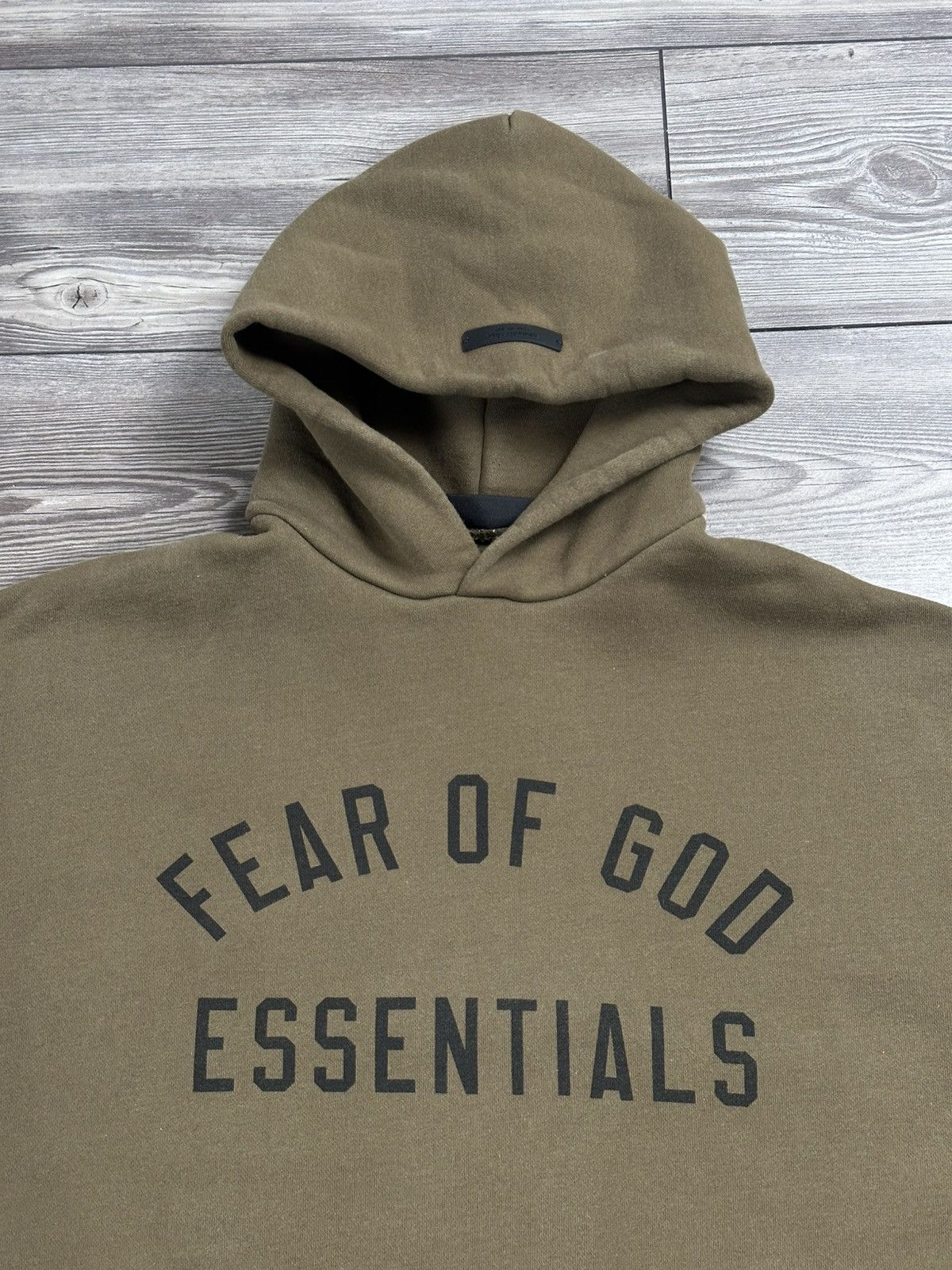 Essentials Fear Of God Essentials Olive Arch Hoodie Size US S / EU 44-46 / 1 - 3 Thumbnail