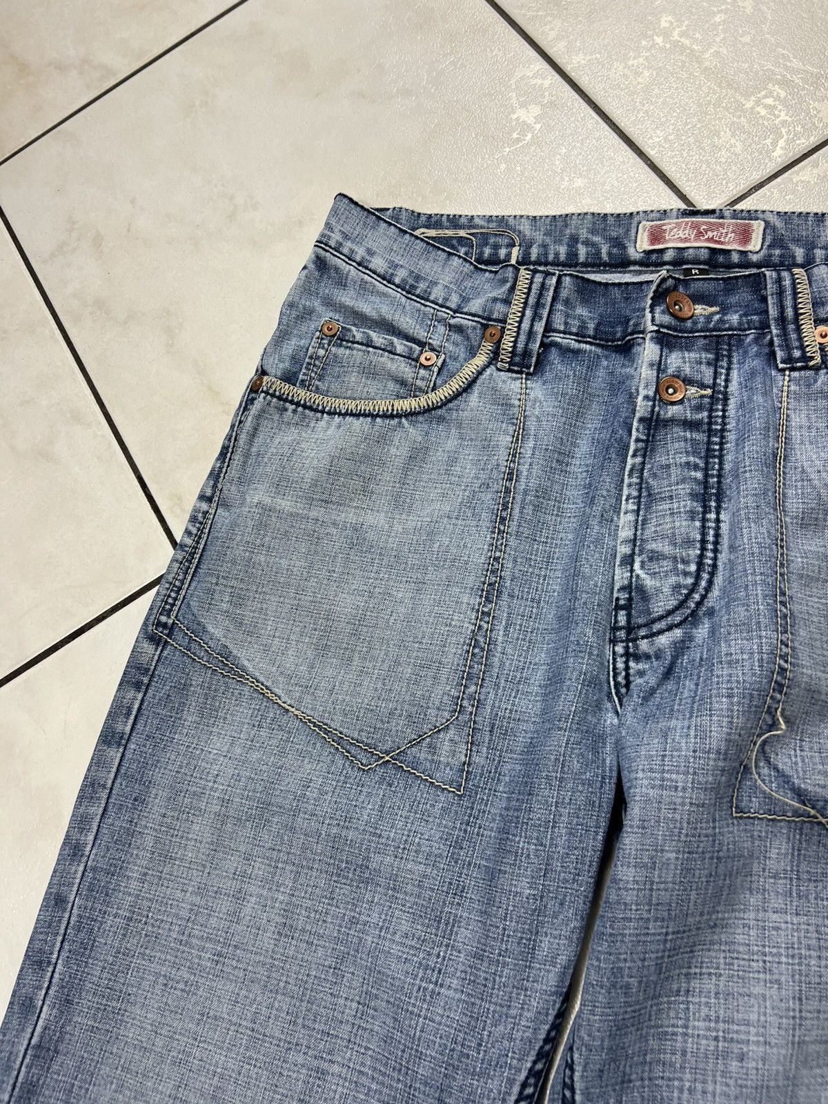 If Six Was Nine Vintage Teddy Smith y2k distressed denim flared jeans pants Size US 34 / EU 50 - 7 Thumbnail