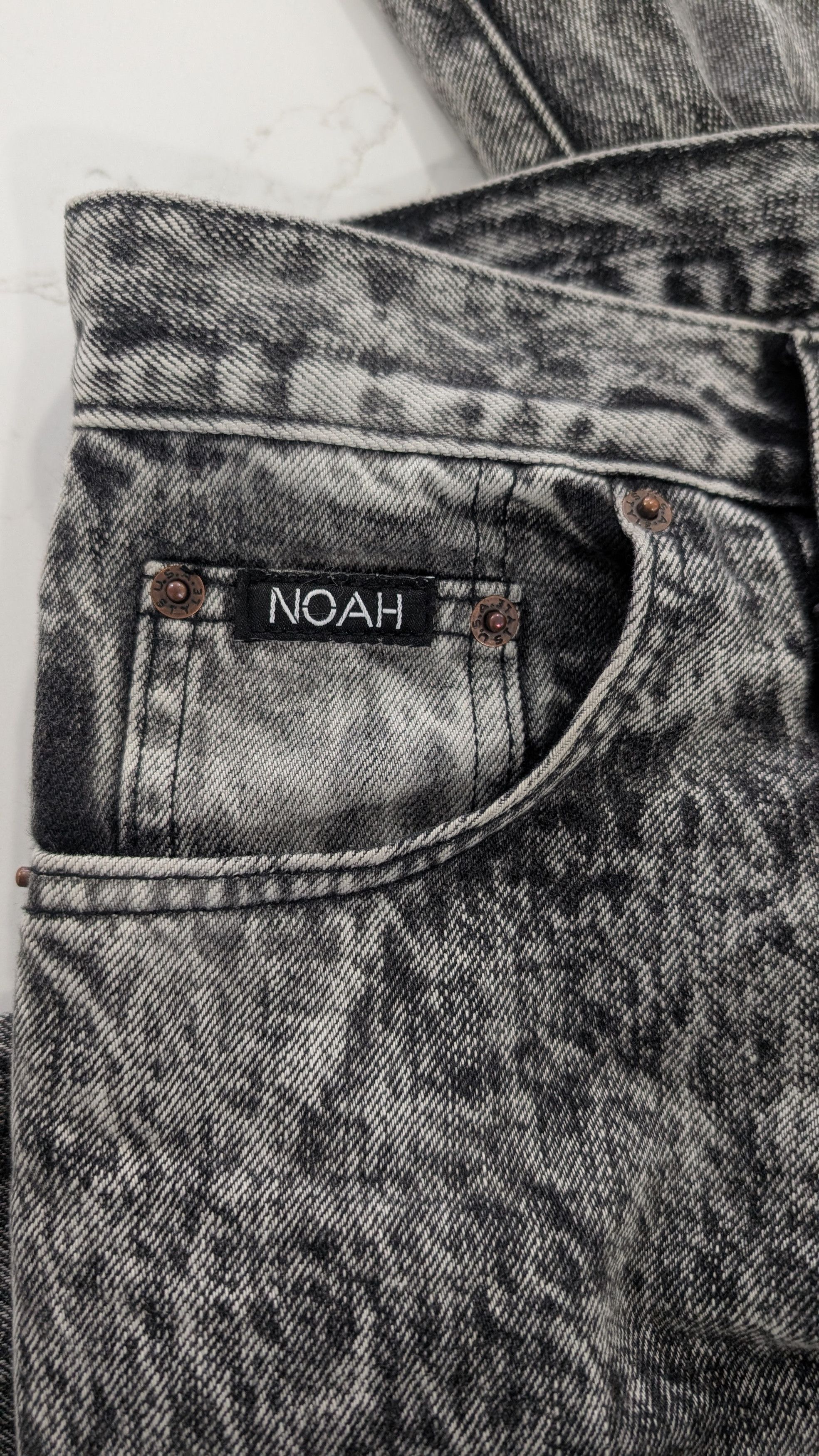 Noah Noah NYC Acid Wash Pleated Selvedge Jeans Size US 28 / EU 44 - 7 Thumbnail