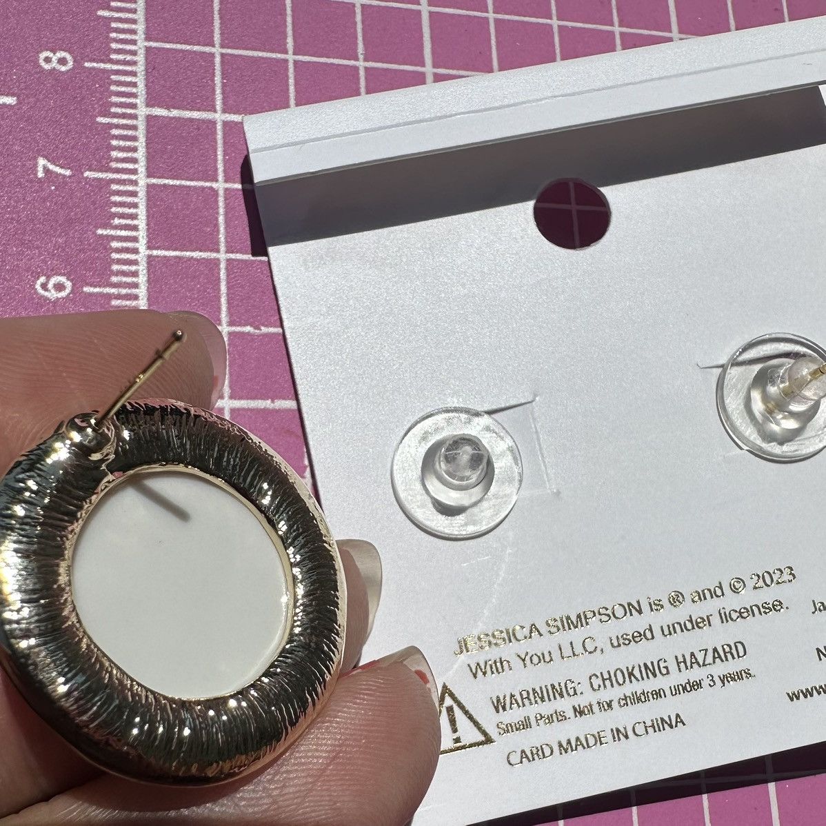 Designer × Jessica Simpson Jessica Simpson Earrings gold tone cream pearl reflective Size ONE SIZE - 6 Thumbnail