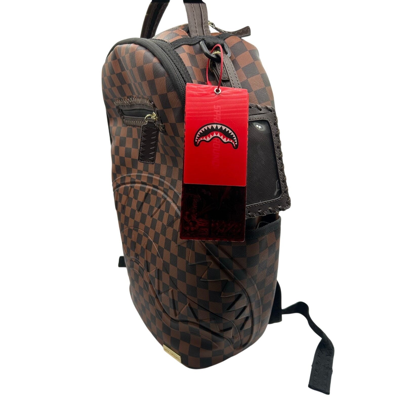 Sprayground Sprayground Limited Edition Shark Backpack Brown Checker NWT Size ONE SIZE - 1 Thumbnail