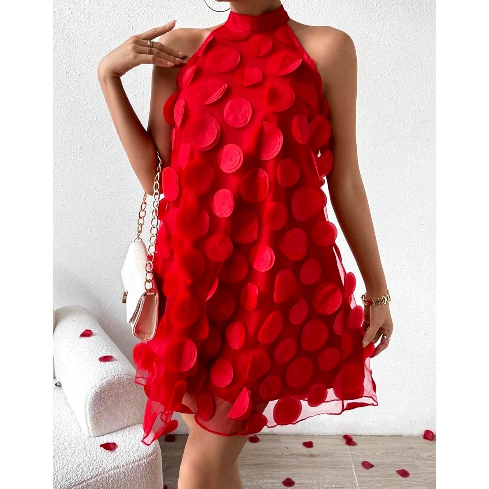 Other Valentines Day Night Out 3 Dimensional Halter Neck Mini 12 Size XL / US 12-14 / IT 48-50 - 2 Thumbnail