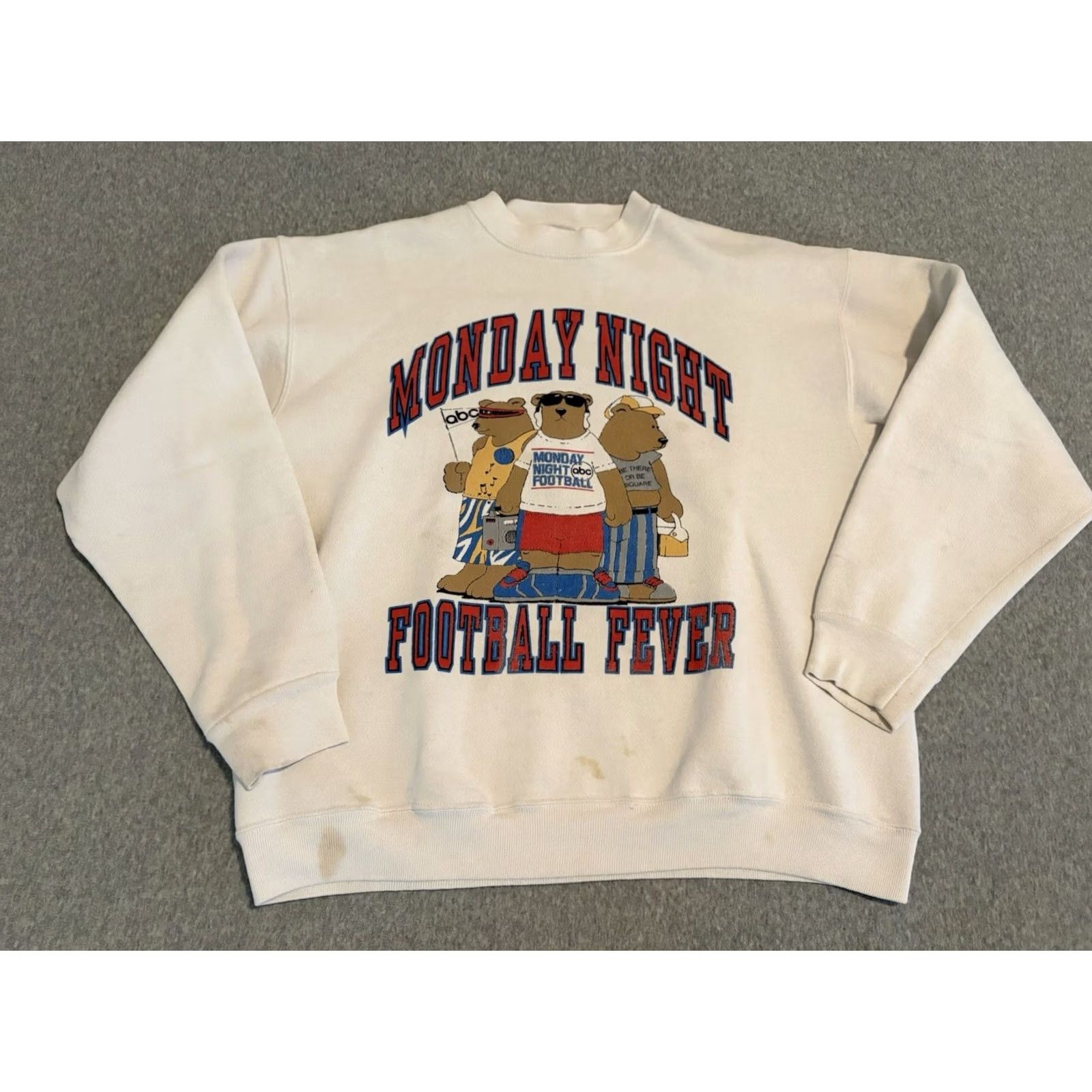 Vintage VINTAGE ABC Monday Night Football Fever Pullover Sweater L Mens White 90s Sports USA Girardin Size US L / EU 52-54 / 3 - 2 Thumbnail