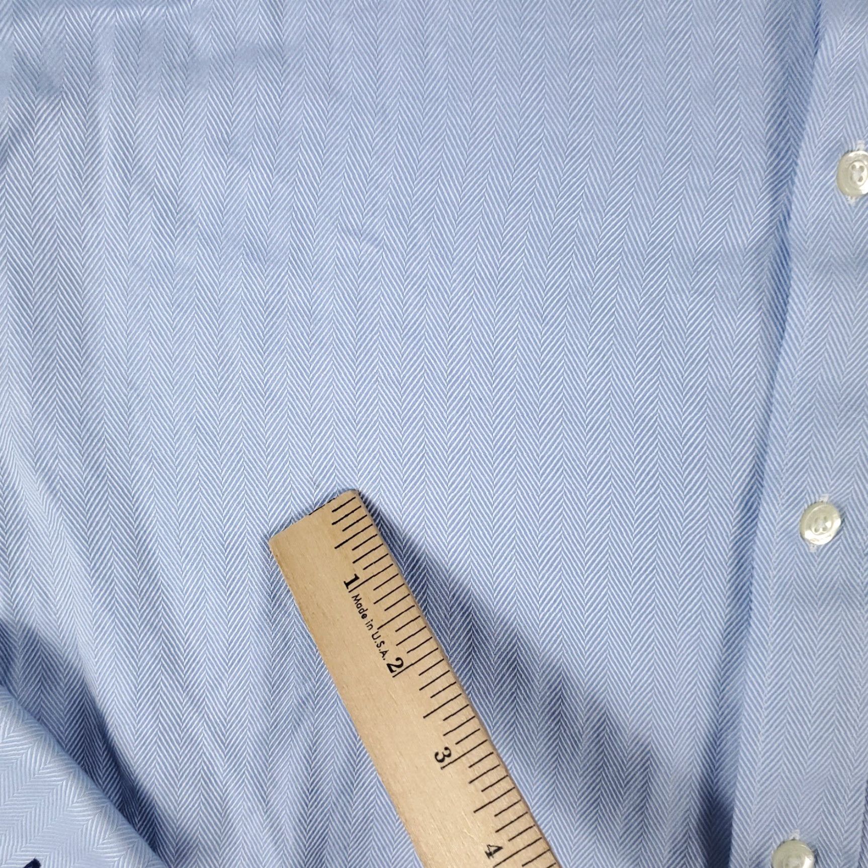 Vintage Duchamp Dress Shirt Mens Size 16.5 Blue Button Up Long Sleeve Regular Fit Classic Modern Size 42R - 3 Thumbnail