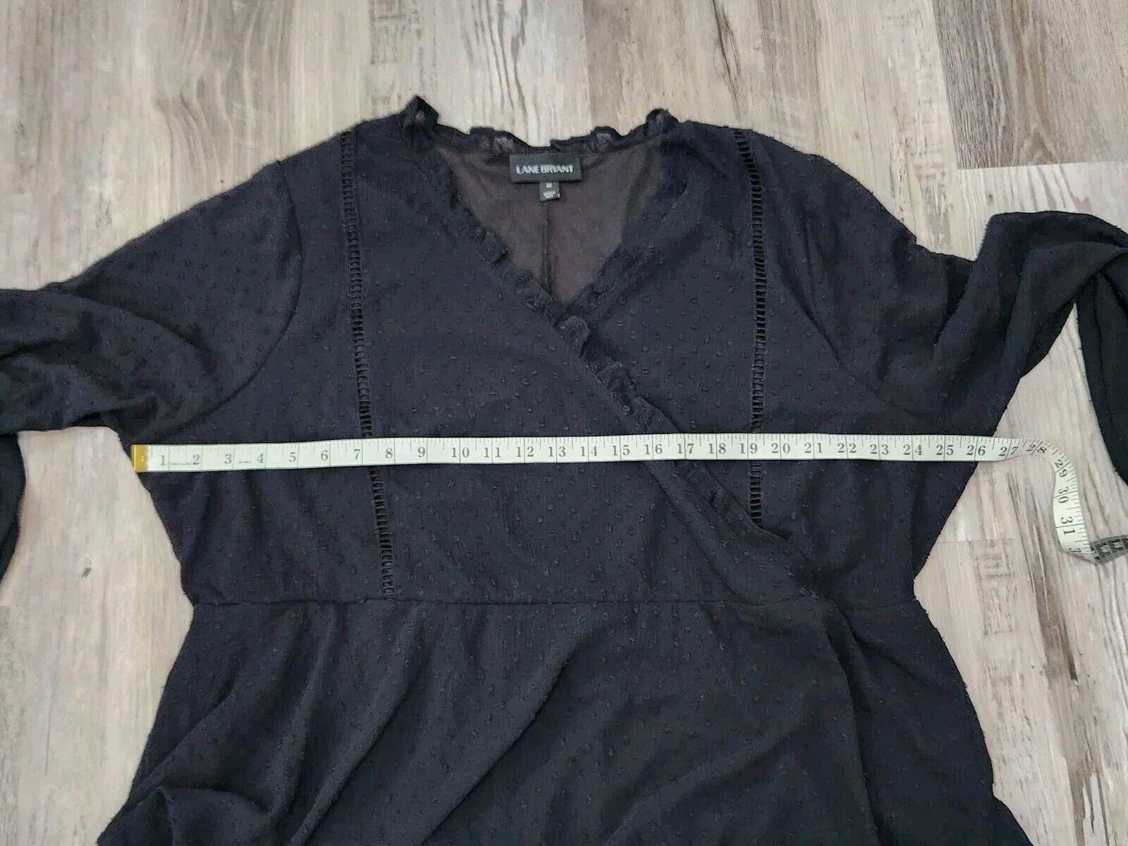 Designer Lane Bryant Blouse Plus 22 Black V Neck Boho Sheer Peasant Size 3XL / US 20-22 - 7 Thumbnail