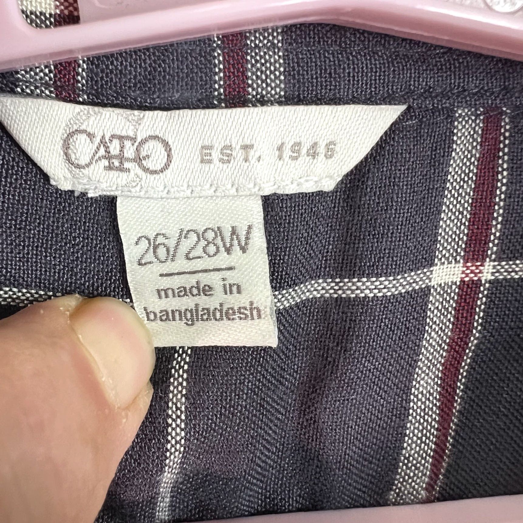 Vintage Cato Button-Up Top SZ 26/28W Gray Plaid Long Sleeve Cold Shoulder Size 4XL / US 24-26 - 4 Thumbnail