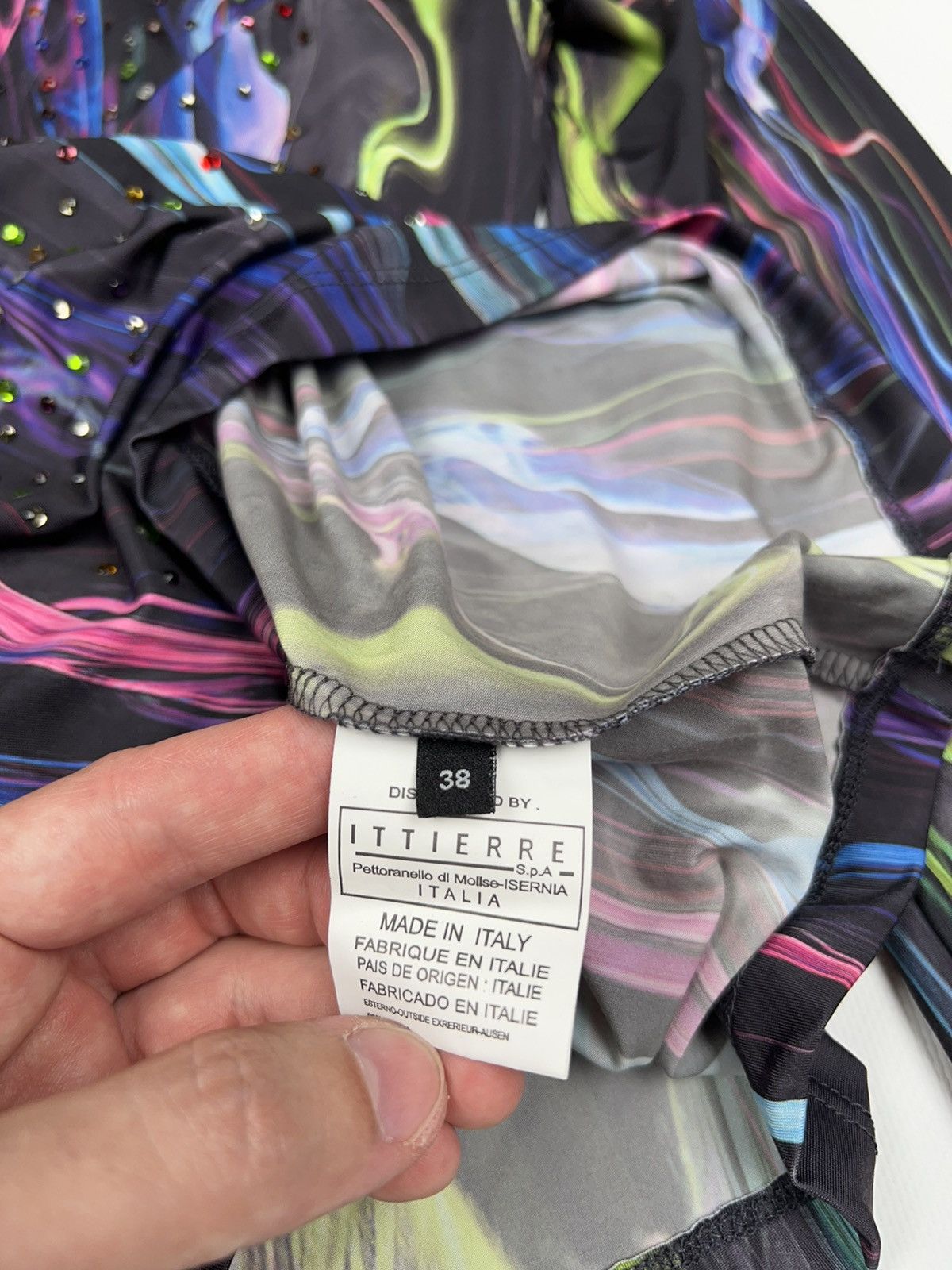 Roberto Cavalli Roberto Cavalli Vintage Liquid Multicolour Top Longsleeve Size XS / US 0-2 / IT 36-38 - 9 Thumbnail