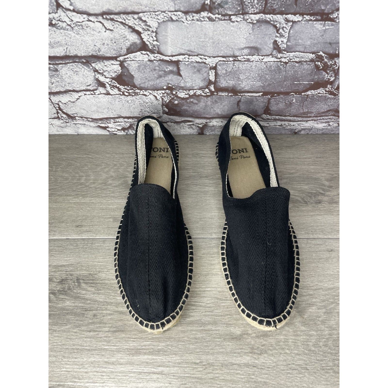 TONI GARD Toni Pons Jute Espadrille Black Canvas Slip On Comfort Casua Size US 10.5 / EU 43-44 - 12 Thumbnail