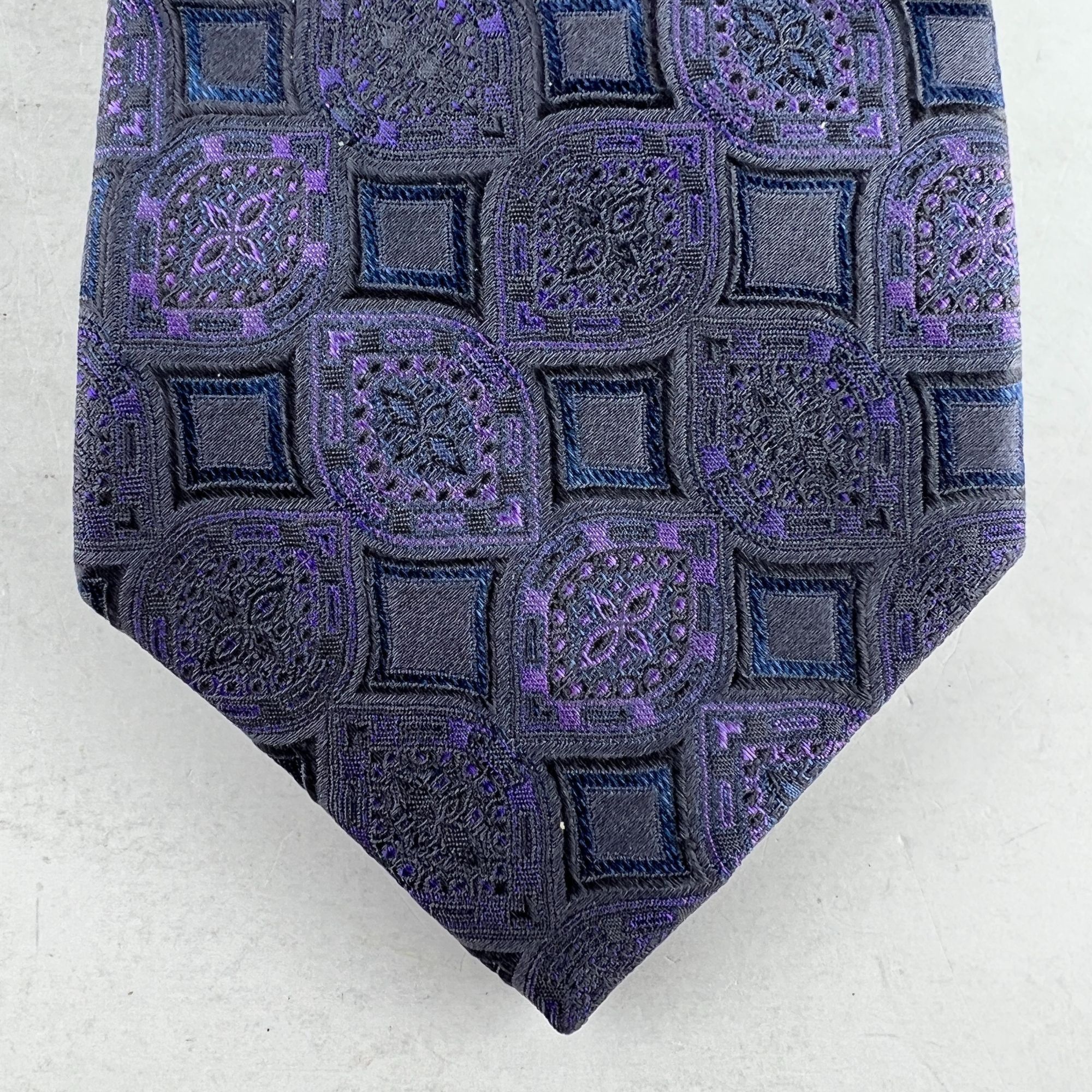 Croft & Barrow Croft & Barrow Purple Square Design Necktie Tie Silk Size ONE SIZE - 3 Thumbnail