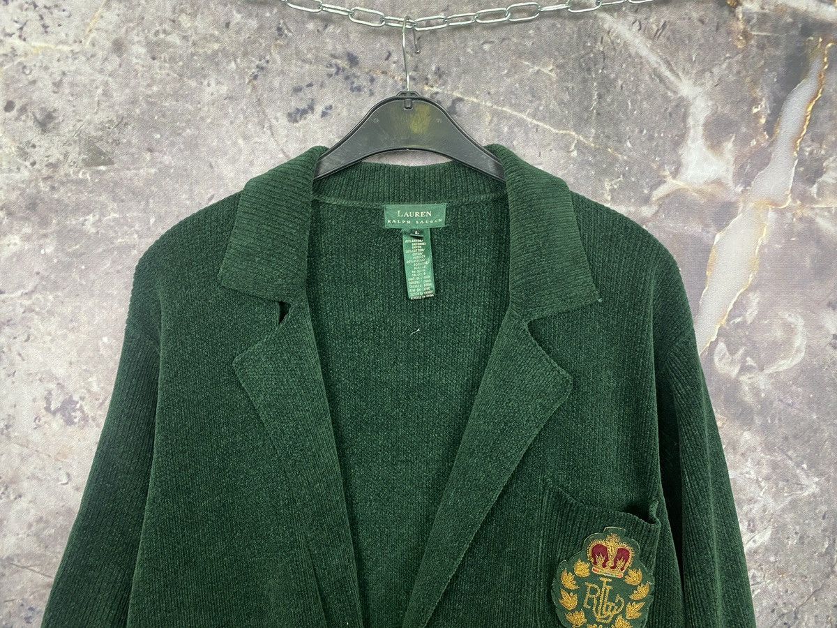 Vintage Polo Ralph Lauren Chenille Double Breasted Crest Blazer Size L / US 10 / IT 46 - 2 Thumbnail