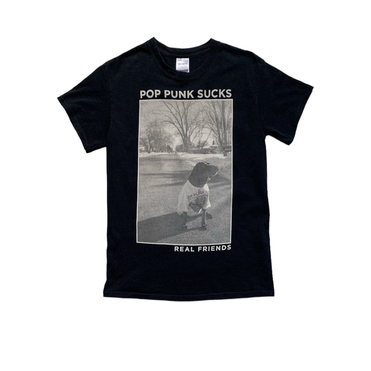 Band Tees × POP MAGAZINE Real Friends Pop Punk Sucks Dog T-Shirt Size US S / EU 44-46 / 1 - 1 Thumbnail