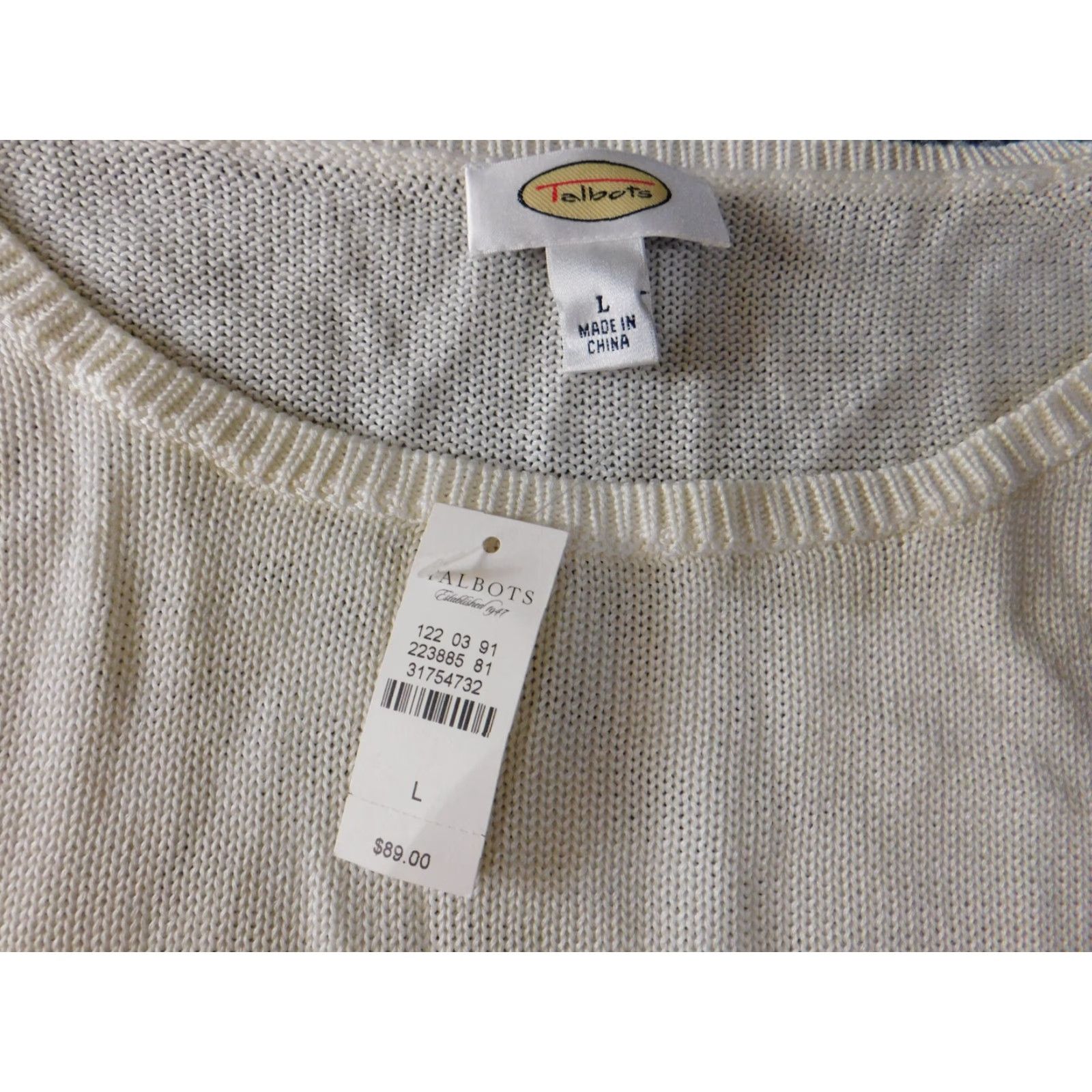 Talbots Talbots Womens Sweater Pullover Round Neck Long Sleeve Beige Lyocell Knit Stretch Regular Size L Modern Casual Knitwear Size L / US 10 / IT 46 - 4 Thumbnail
