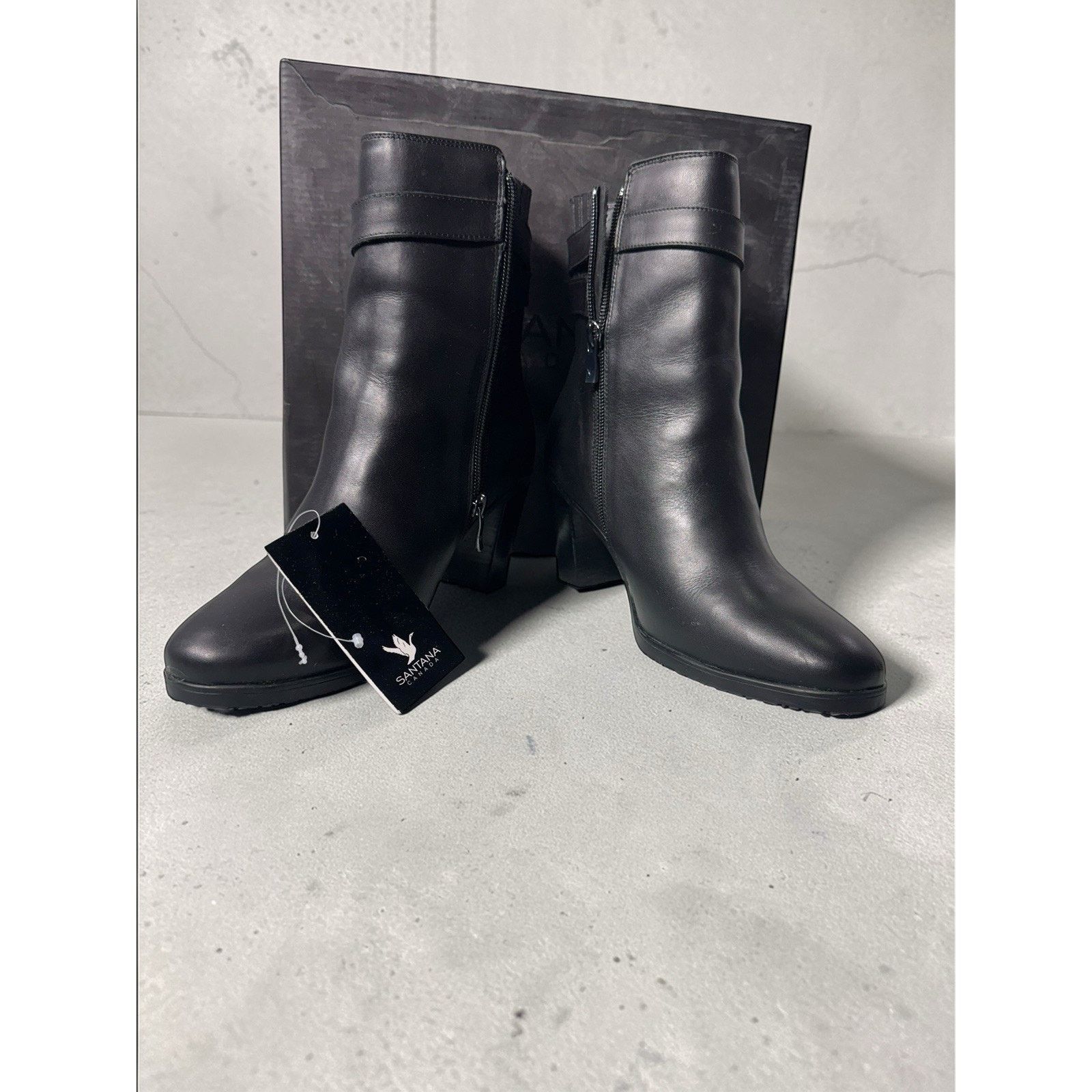 Other Santana Canada Christa Black Leather Ankle Boots Women 9 Size US 9 / IT 39 - 4 Thumbnail