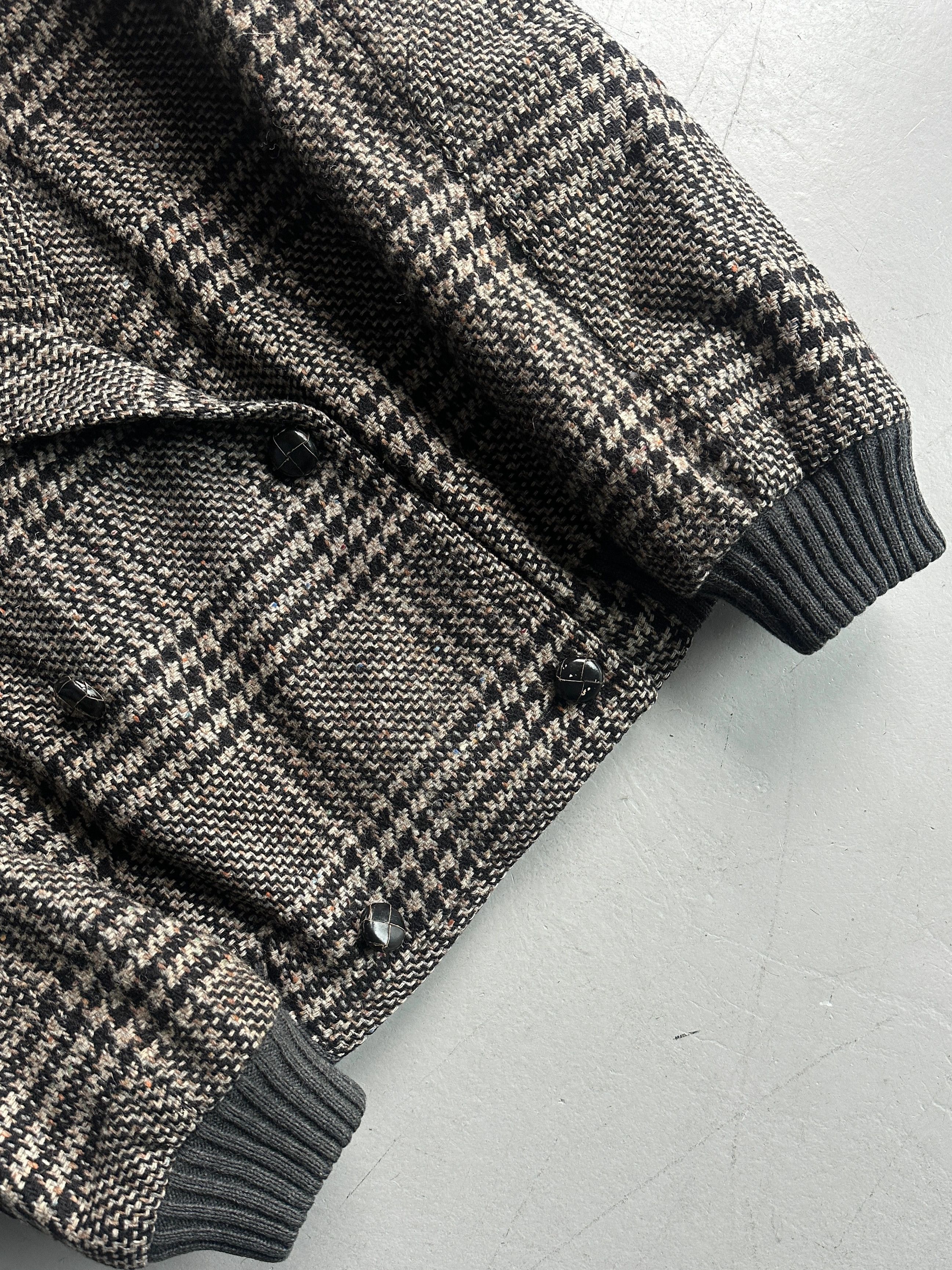 Valentino VALENTINO 1980s BOXY FIT SHAWL COLLAR PLAID JACKET Size US L / EU 52-54 / 3 - 12 Thumbnail