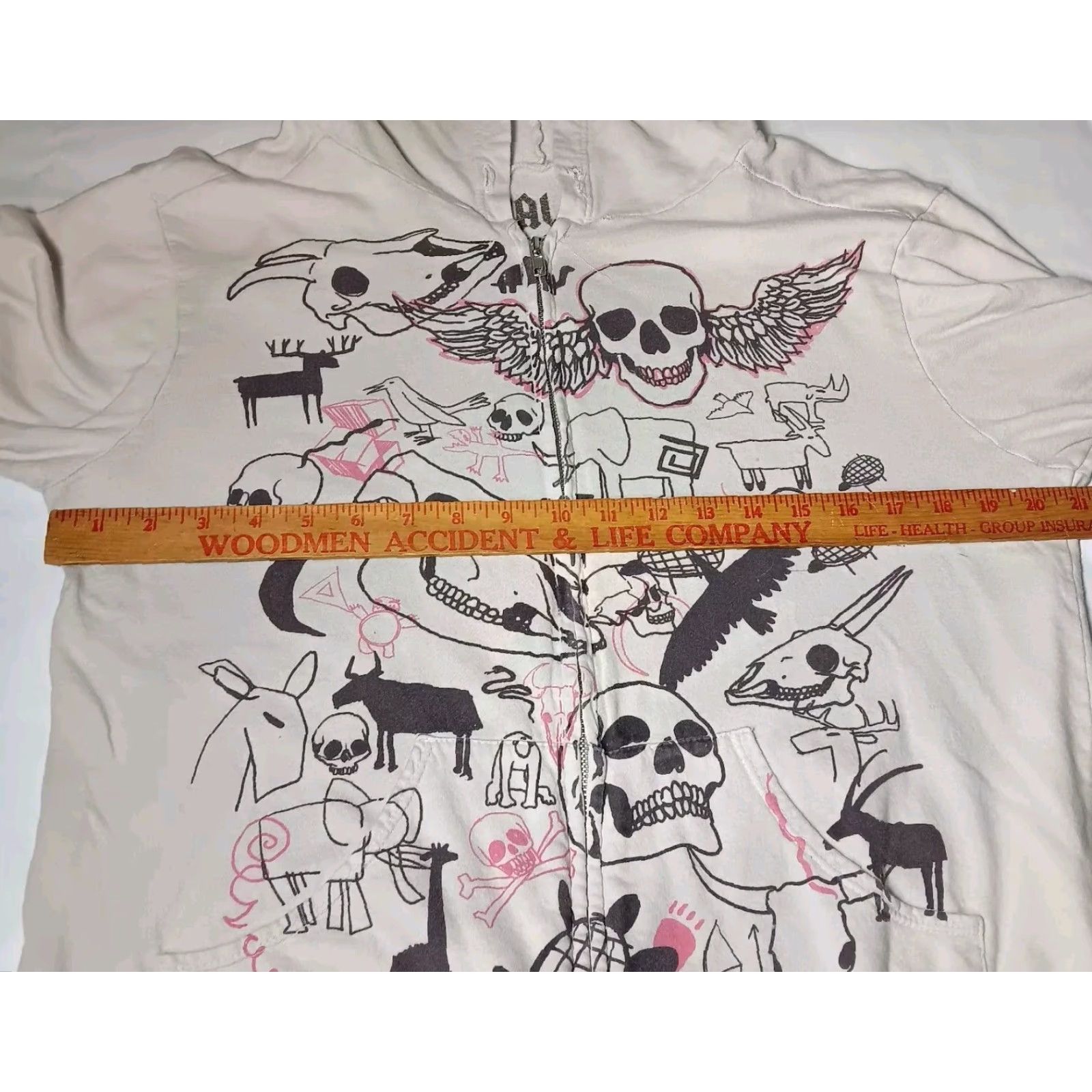 Vintage VINTAGE SUPALIFE Hoodie Sweatshirt Small Gray Distressed Skull Southwest Desert Y2K Womens S Chest Size See Pictures Size S / US 4 / IT 40 - 4 Thumbnail