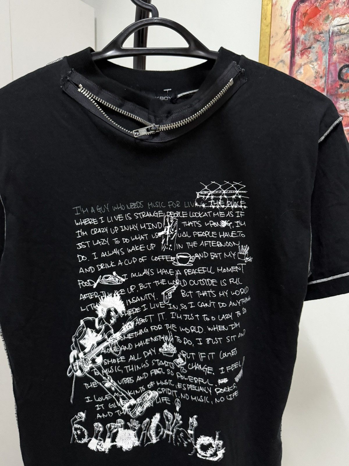 Japanese Brand Vintage Milkboy Wording black shirt Size US S / EU 44-46 / 1 - 2 Thumbnail