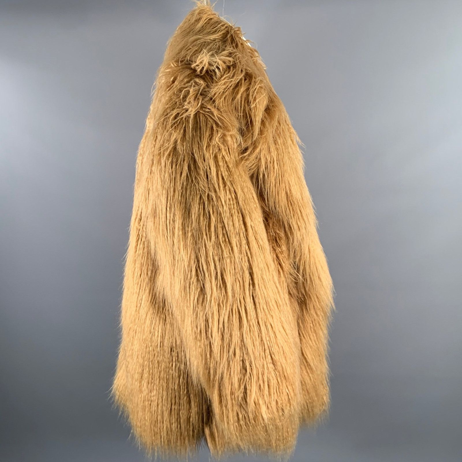 Frankie Shop THE FRANKIE SHOP Camel Modacrylic Faux Fur Notch Lapel Coat Size XS / US 0-2 / IT 36-38 - 3 Thumbnail