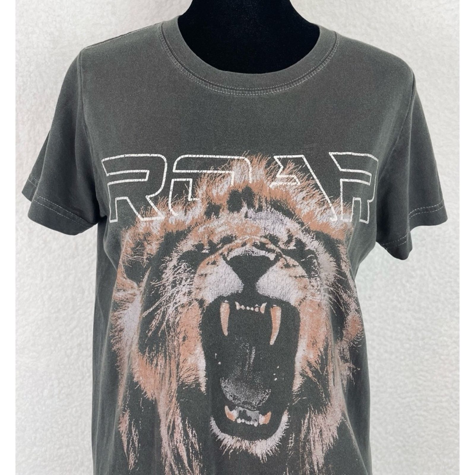 Topshop TOPSHOP • Grey Lion “Roar” Short Sleeve Graphic Tee Size S / US 4 / IT 40 - 3 Thumbnail