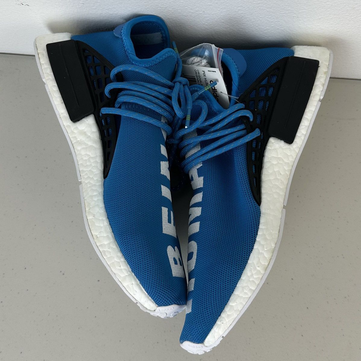 Adidas × Pharrell Adidas Pharrell x Human Race NMD Boost Shoe 2016 Blue White Size US 10.5 / EU 43-44 - 4 Thumbnail