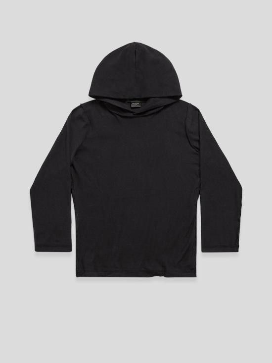 Balenciaga o1mt1gz0325 Inside-Out Long Sleeve Hooded T-Shirt Fitted Size US M / EU 48-50 / 2 - 1 Thumbnail