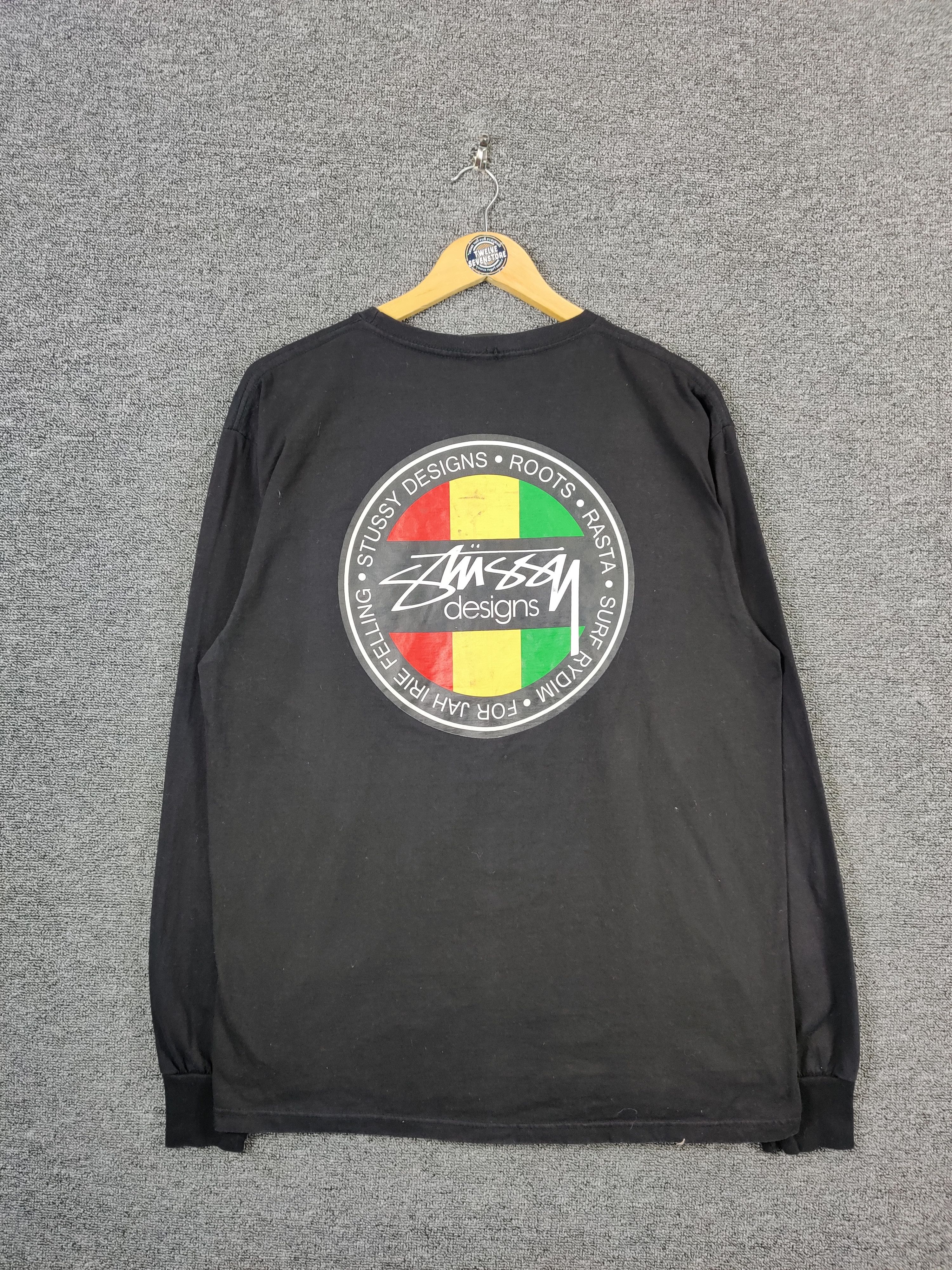 Vintage Stussy Roots Rasta Big Logo Tee Tshirt