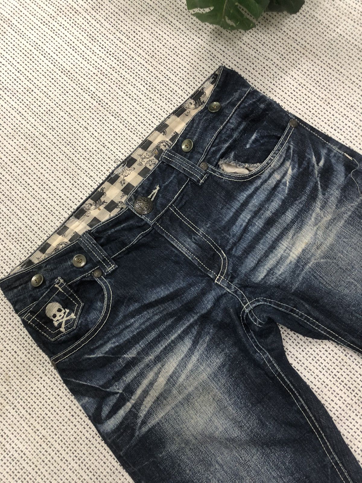 If Six Was Nine × Le Grande Bleu (L.G.B.) × Tornado Mart IfSixWasNine Style- Jesse Logan Rusty Wash Skeleton Skull Size US 33 - 2 Thumbnail
