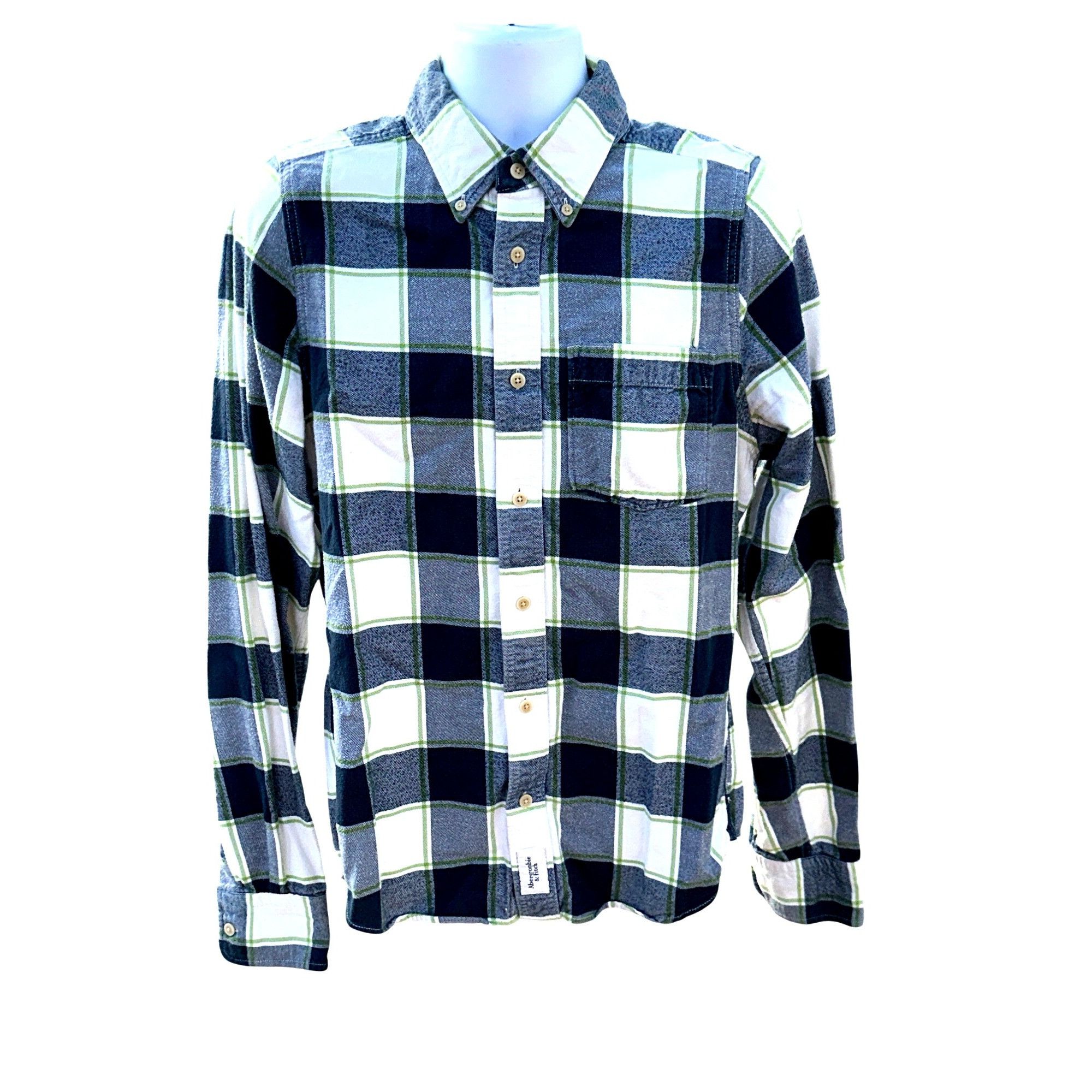 Abercrombie & Fitch Abercrombie Fitch Large Muscle Button Up Plaid Shirt Green N Size US L / EU 52-54 / 3 - 2 Thumbnail