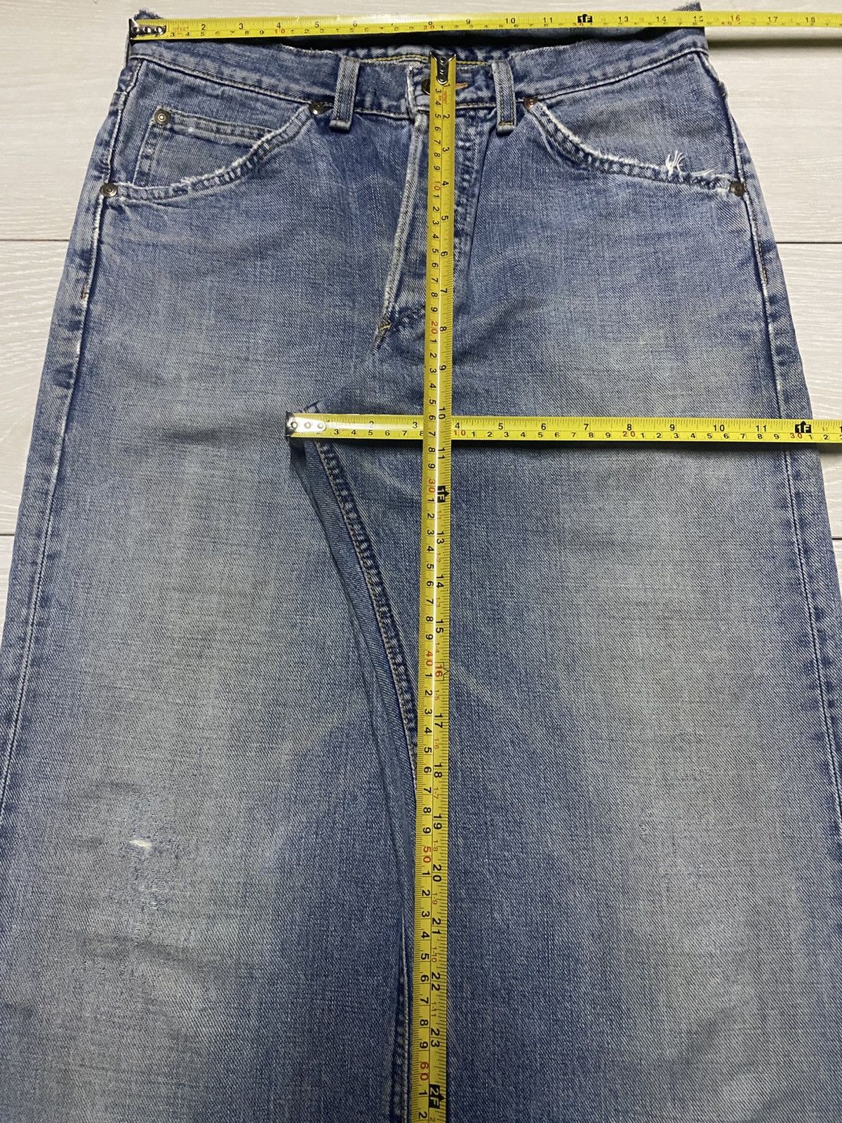 Vintage Vintage Lee Riders Half Selvedge Grunge Repair Baggy Jeans Size US 30 / EU 46 - 16 Thumbnail