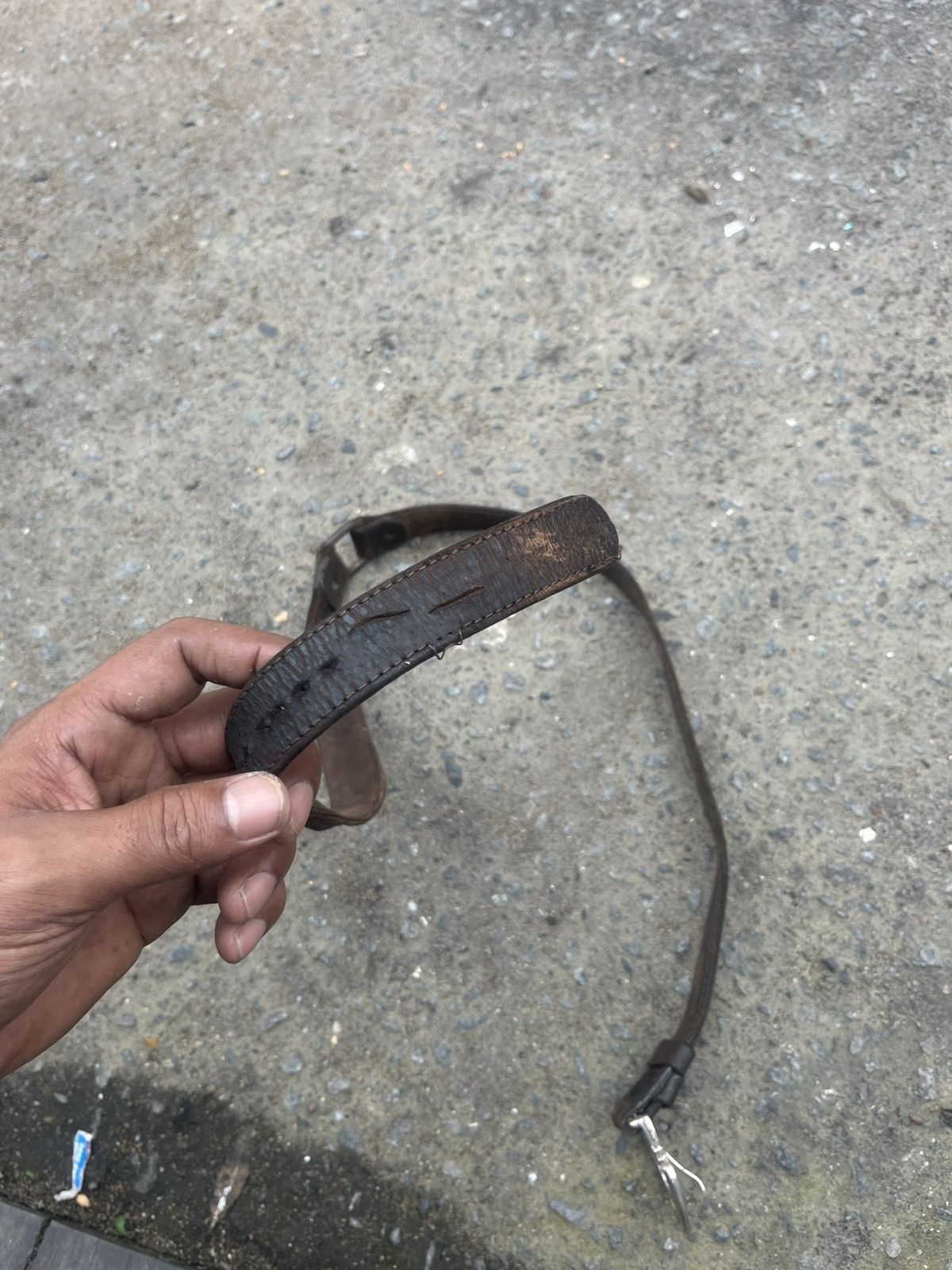 KMRii Rugged Patina Leather Belt Heavy Distressed Size 30 - 14 Thumbnail