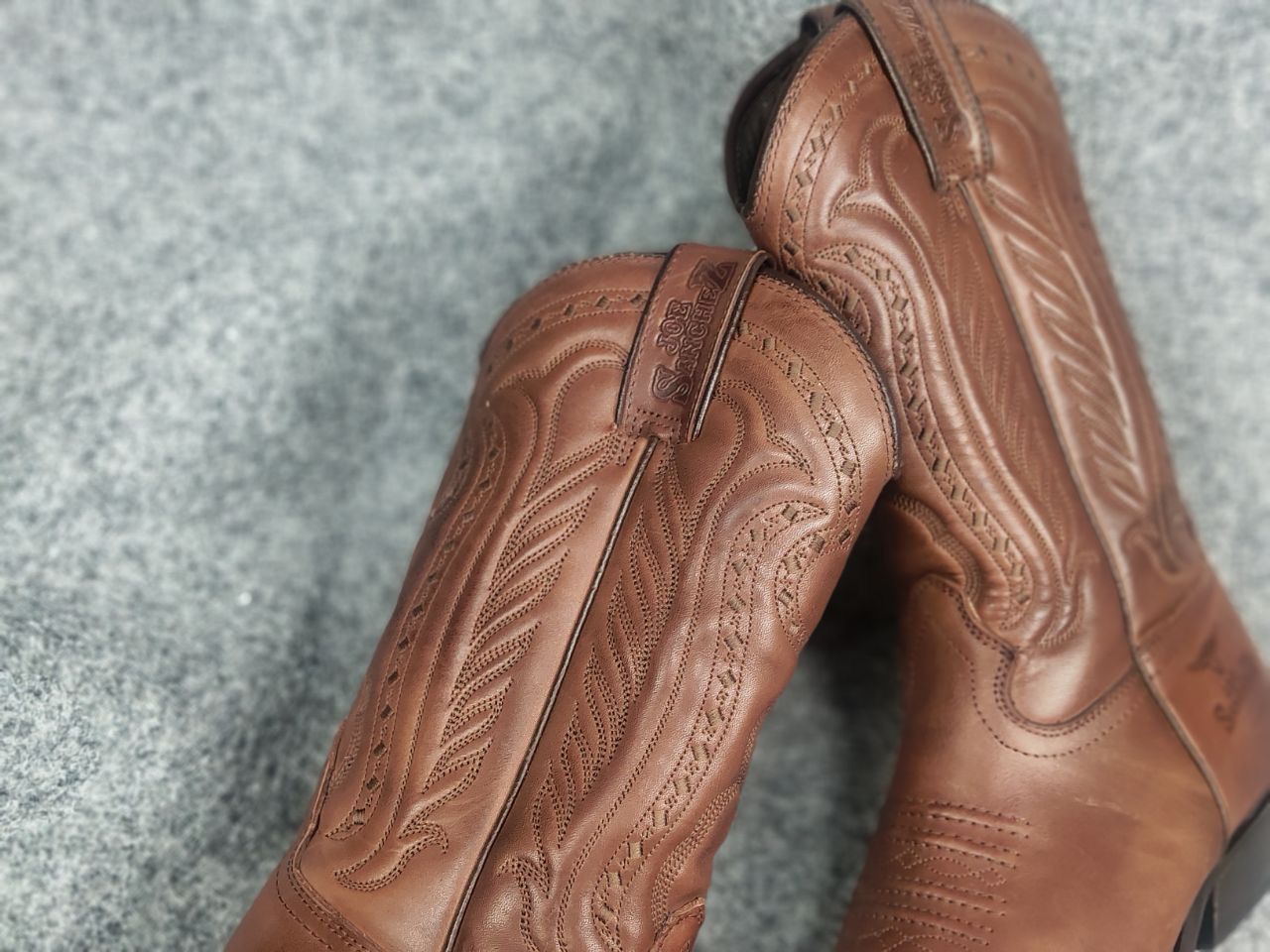 Sancho Boots Vintage 90's Joe Sanchez embroidered Western Cowboy Boots Size US 7 / IT 37 - 19 Thumbnail