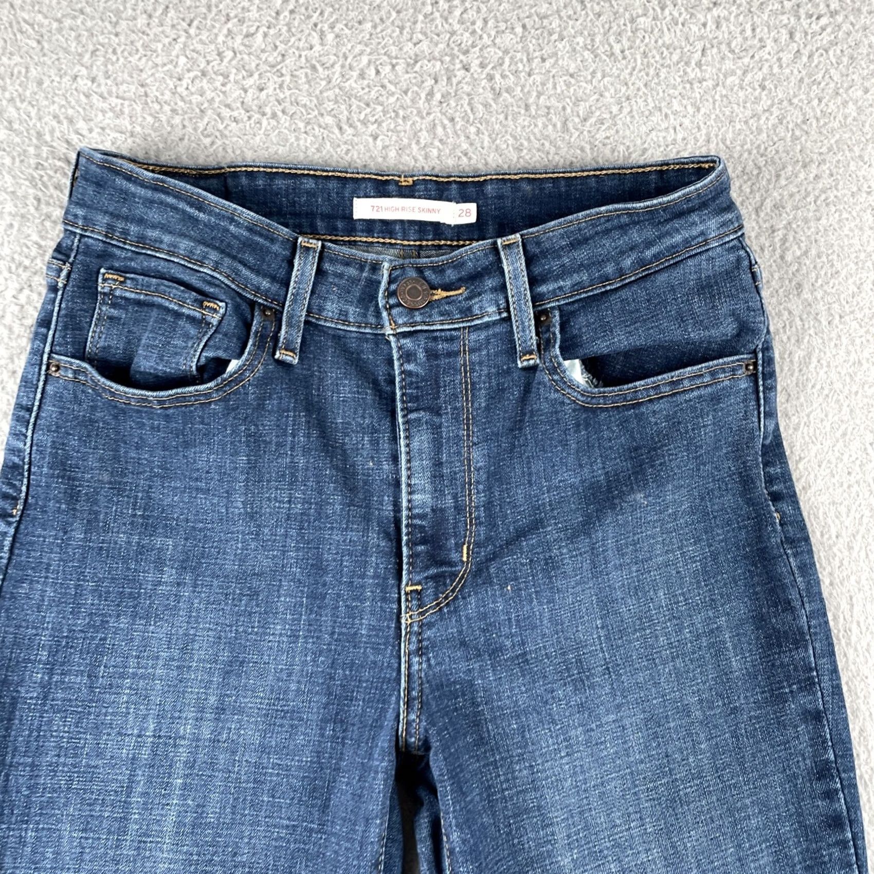 Levi's Levi’s Women’s 28 Skinny Jeans High Rise Dark Blue Denim Stretch Fabric 90s Casual Size 28" / US 6 / IT 42 - 2 Thumbnail