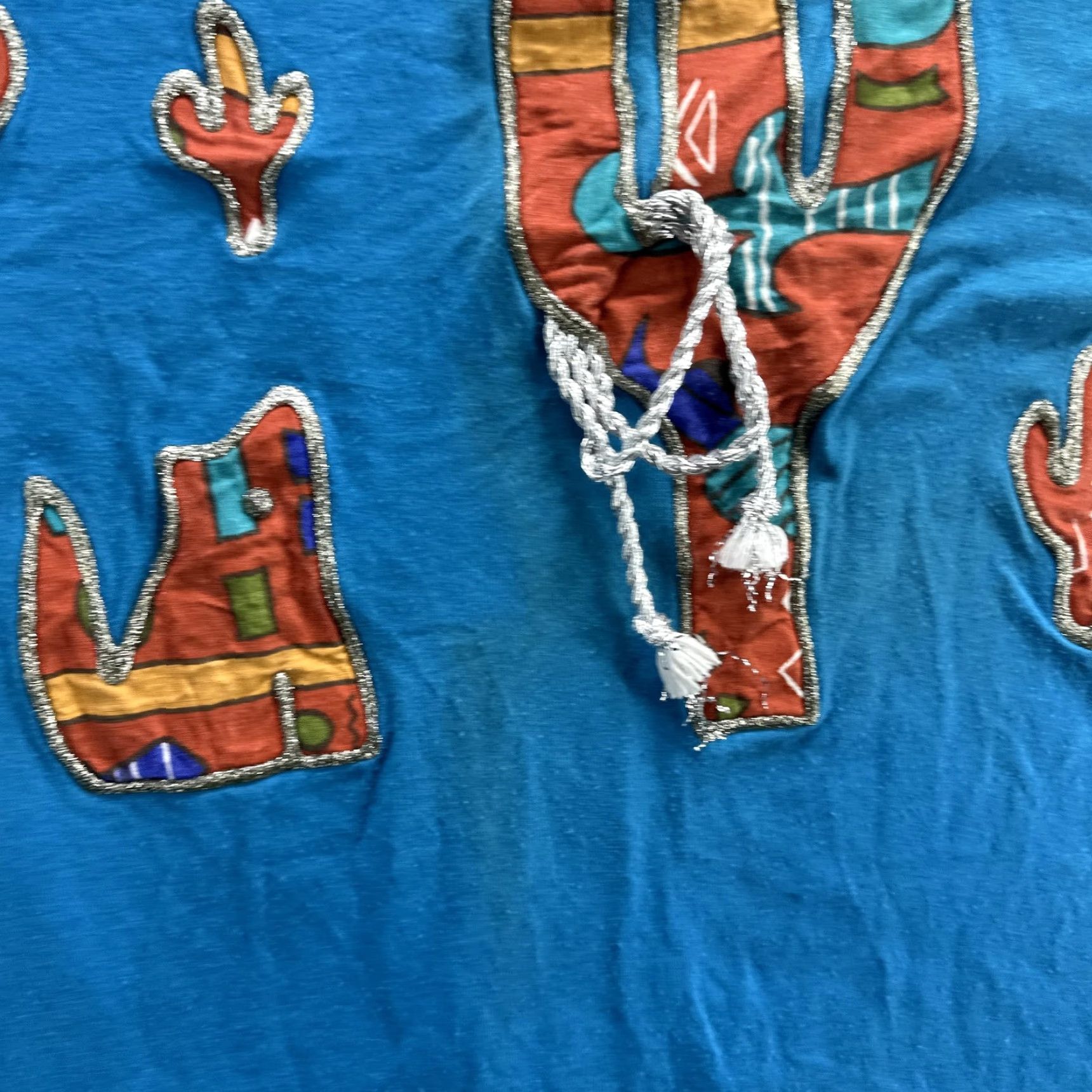 Vintage VINTAGE Sunbelt Shirt Mens XL Blue Southwestern Cactus Applique Made USA 90s Size US XL / EU 56 / 4 - 7 Thumbnail