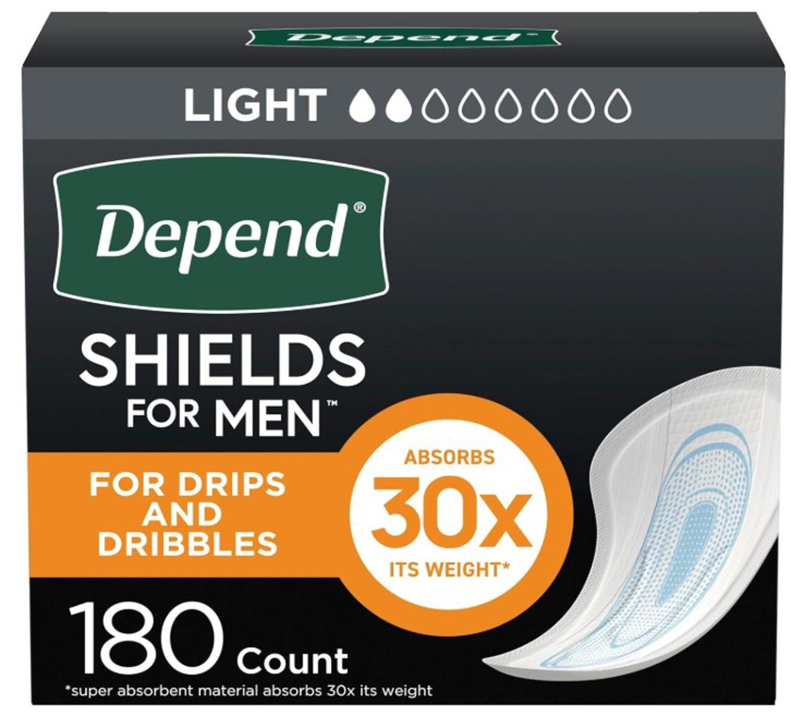 DEFEND PARIS Men's Depend Shields 180 ct. Size ONE SIZE - 1 Thumbnail