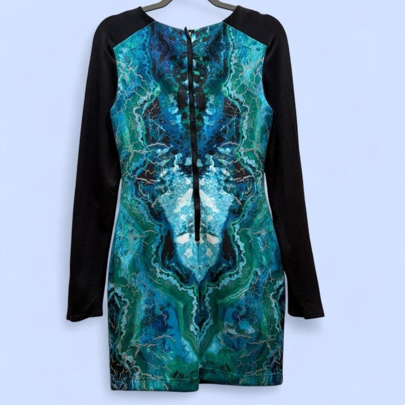 Bebe Bebe Turquoise Print Mini Dress Size Small Y2K Style Size S / US 4 / IT 40 - 2 Thumbnail