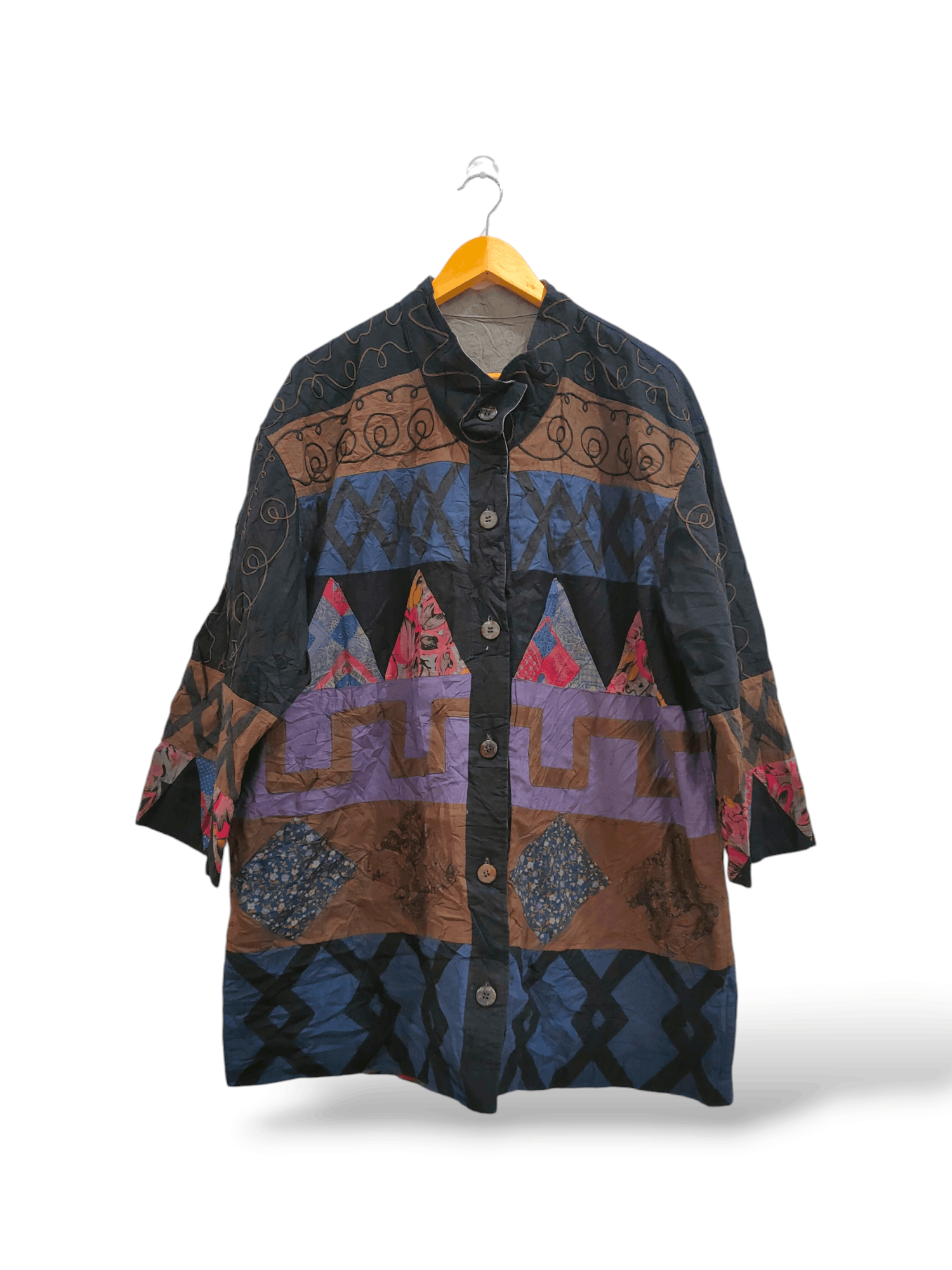 Japanese Brand Japanese Patchwork Button Up Jacket Size US L / EU 52-54 / 3 - 1 Thumbnail