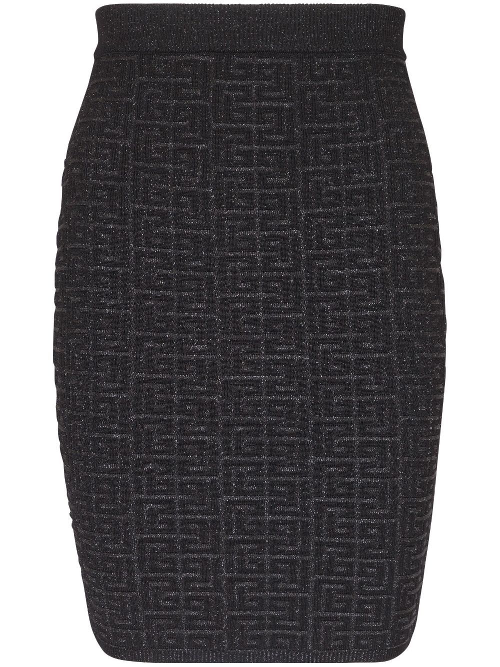 Balmain MONOGRAM GLITTER MIDI SKIRT Size 27" / US 4 / IT 40 - 1 Thumbnail