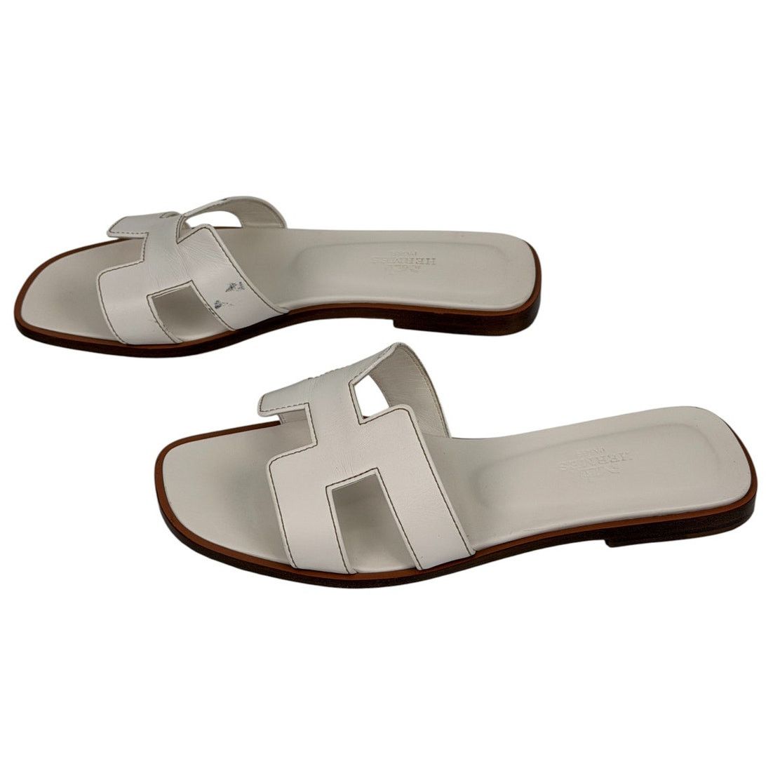 Hermes Hermes White Oran Sandal 36 Size US 6 / IT 36 - 3 Thumbnail