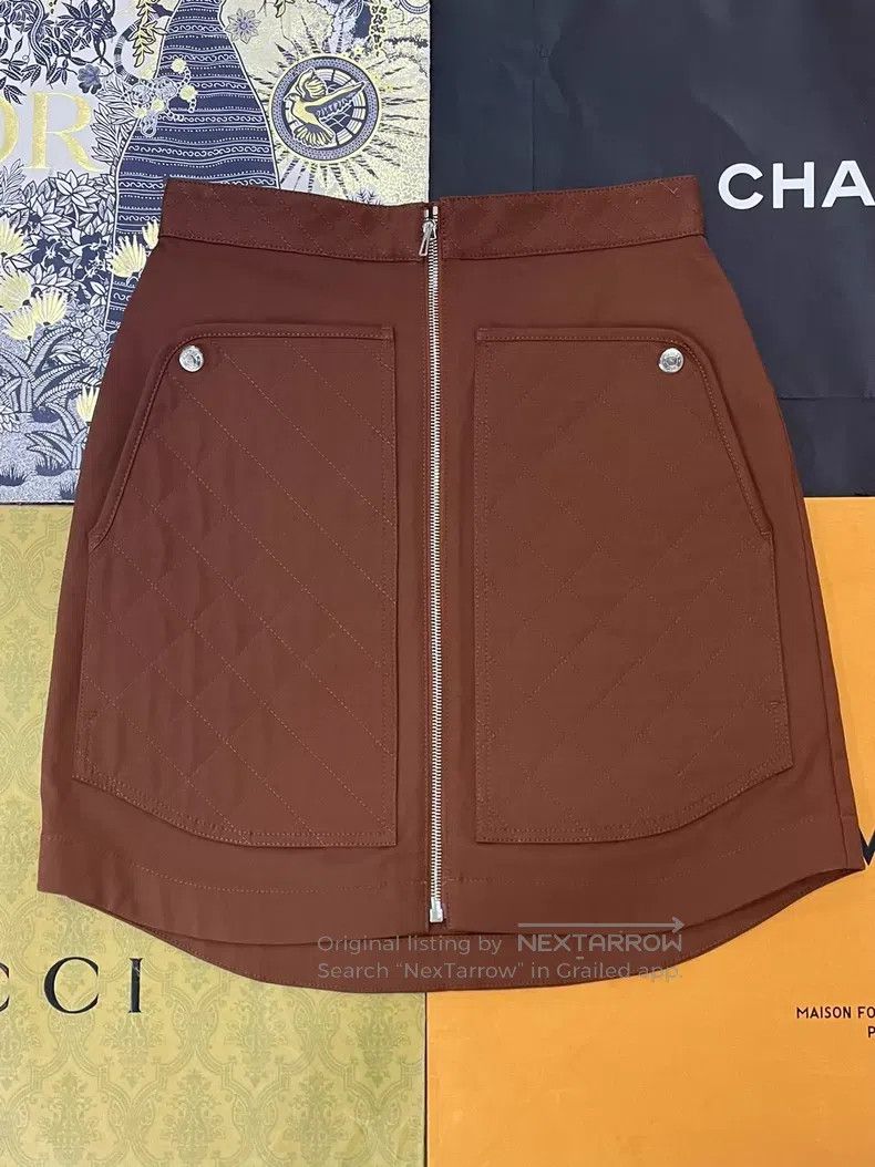 Hermes Hermes Orange Diamond Patterned Half Skirt, Spring/Summer Size 25" / US 0 / IT 36 - 1 Thumbnail