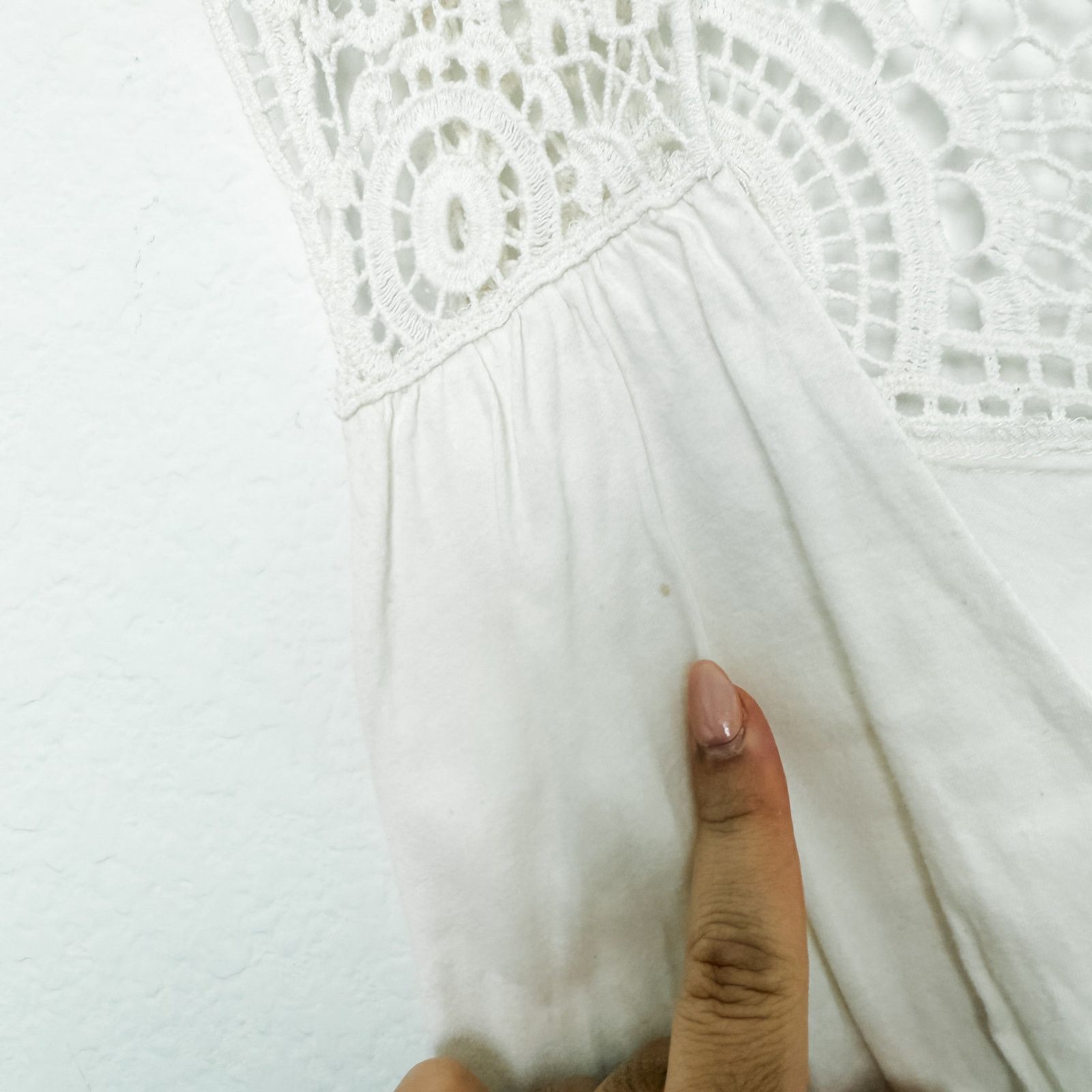 L.E.I. Y2K L.E.I. Crochet Babydoll Top White Size XL Knit Size XL / US 12-14 / IT 48-50 - 6 Thumbnail