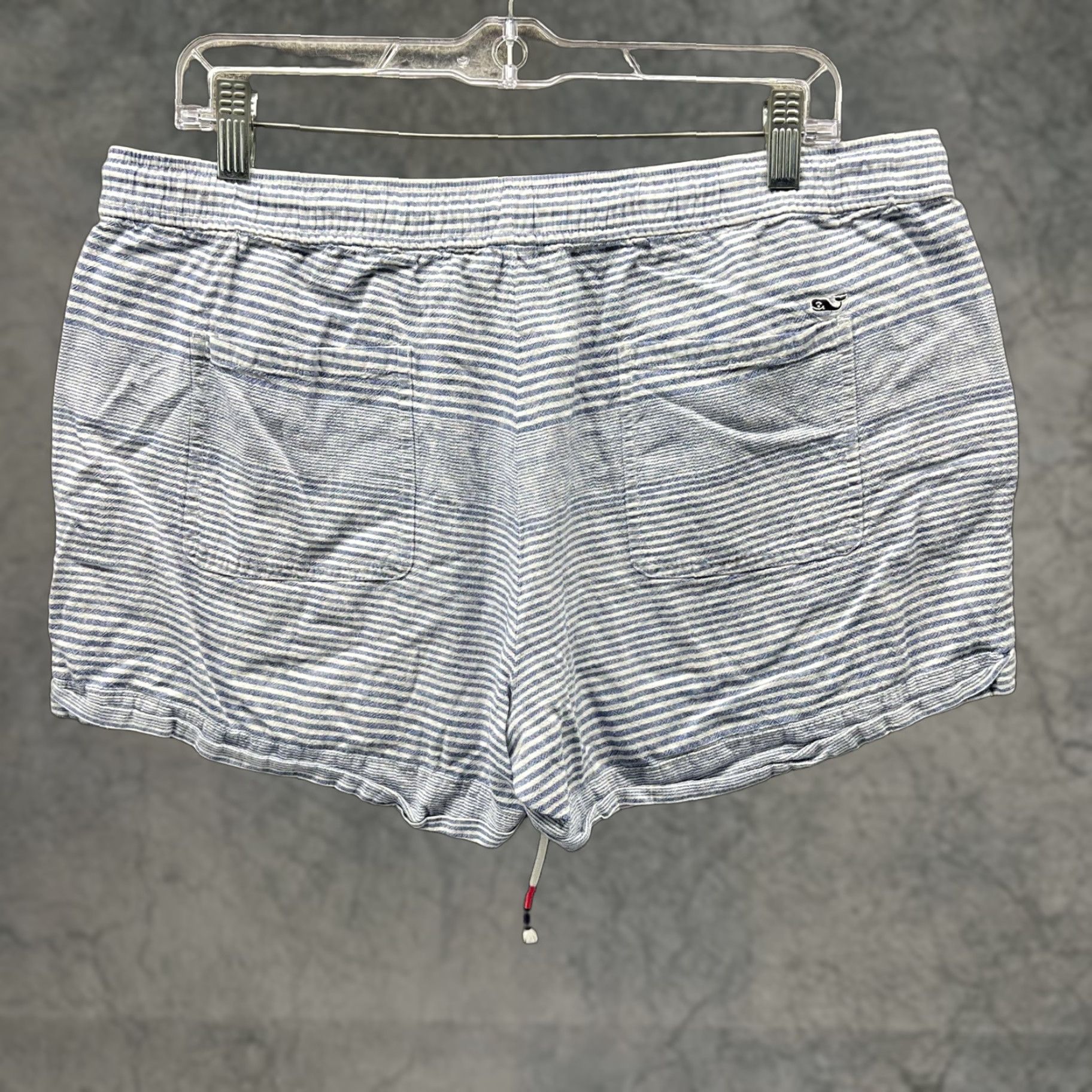 Vineyard Vines Vineyard Vines Shorts Women Large Blue Striped Linen Cotton Drawstring Chino Size 36" / US 14 / IT 50 - 1 Thumbnail
