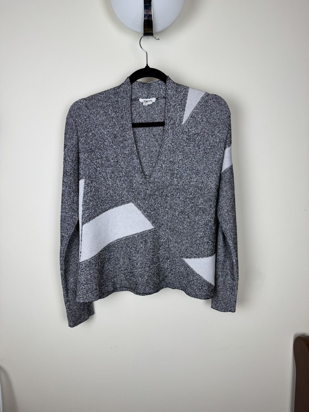 Helmut Lang Helmut Lang Grey Abstract Knit Sweater – P (XS/S) Size S / US 4 / IT 40 - 1 Thumbnail