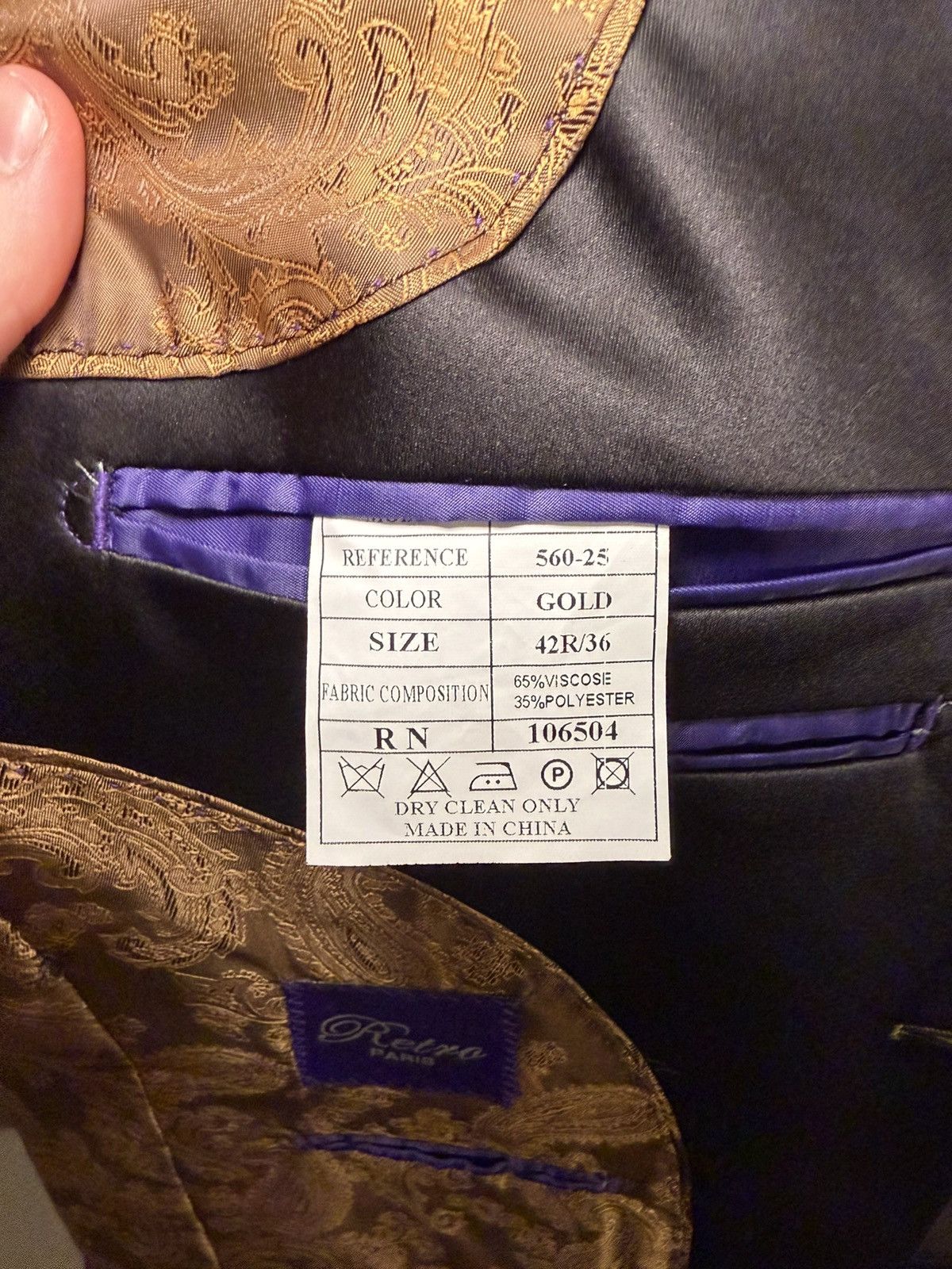 Other Golden Velvet Tuxedo Blazer Size 36R - 7 Thumbnail