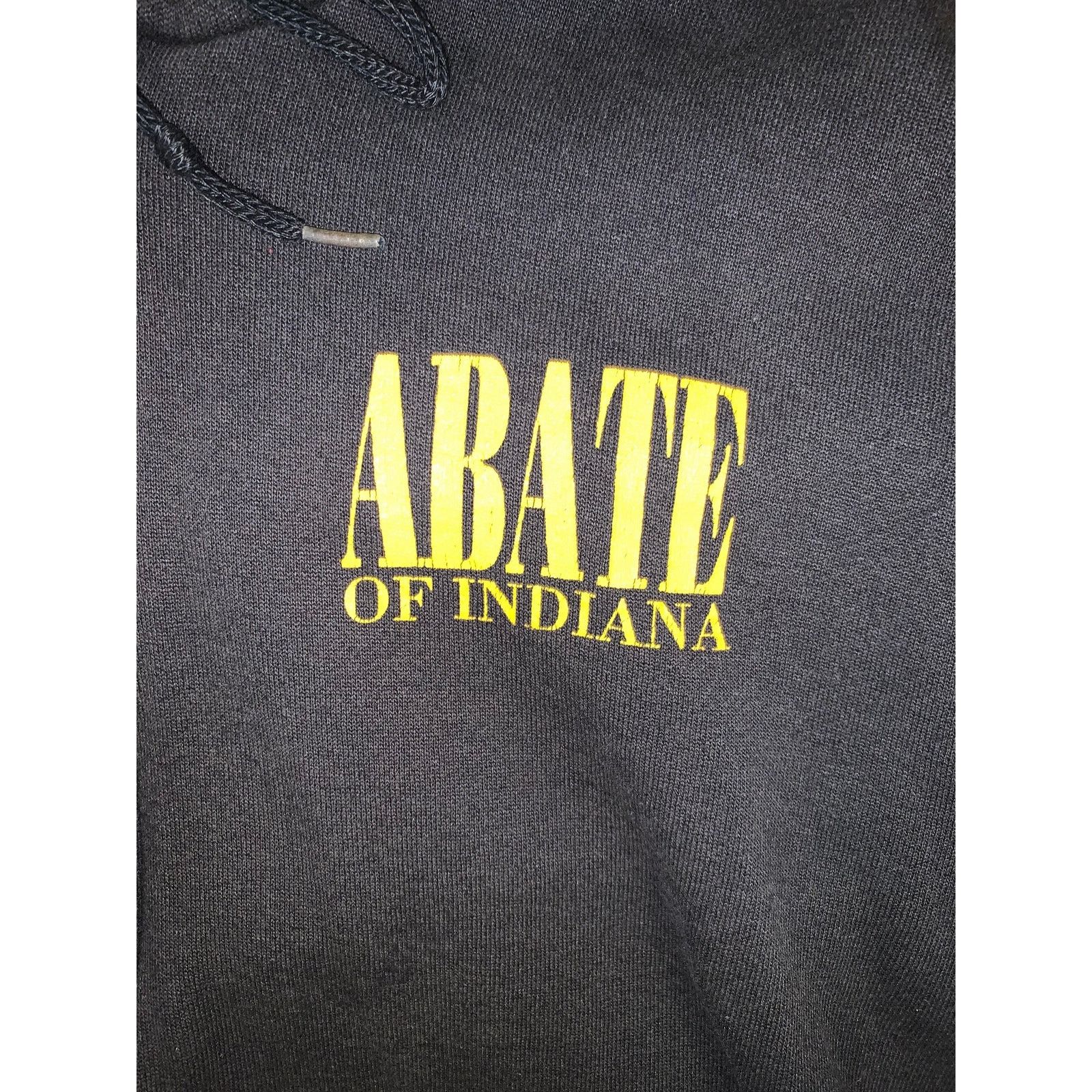 Tultex × Vintage ABATE Of Indiana Full Zip Hoodie Black USA Made Biker Boxy Size US M / EU 48-50 / 2 - 3 Thumbnail