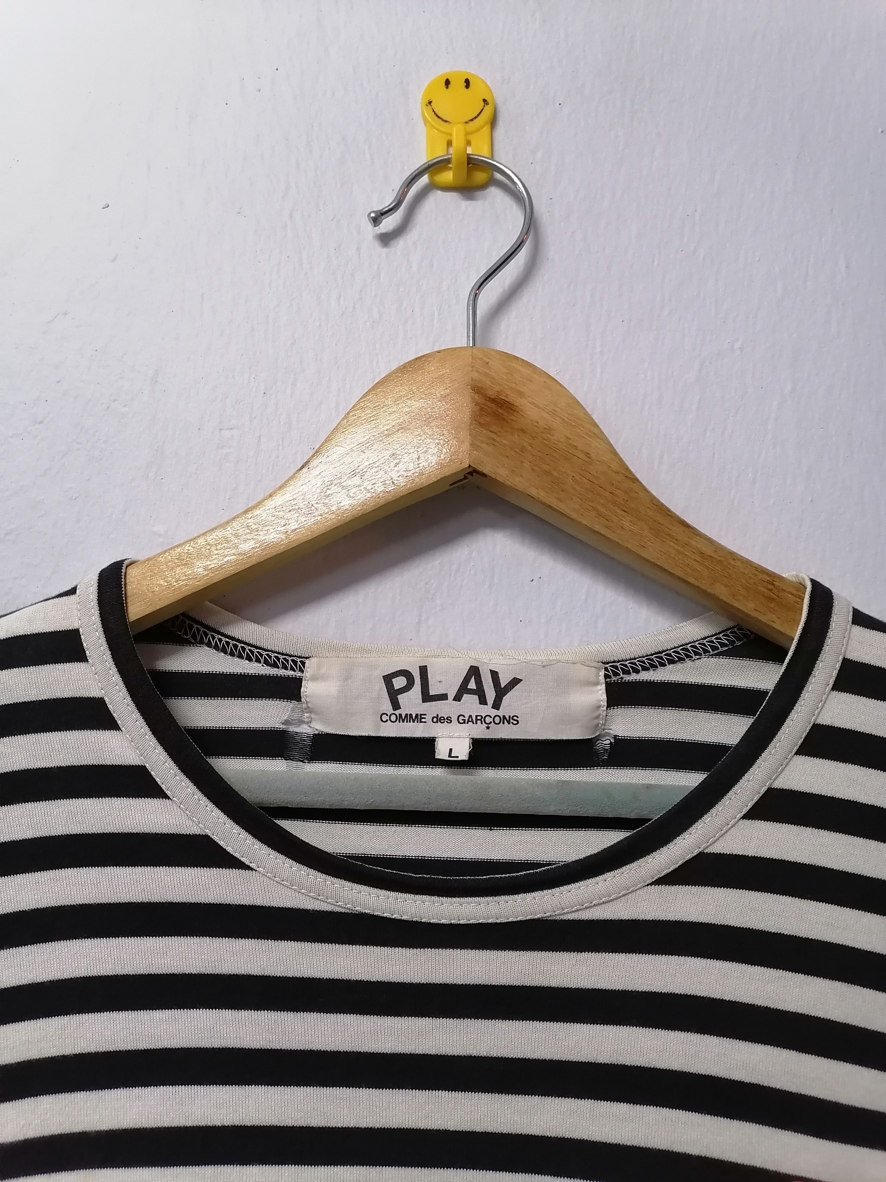 Comme des Garcons PLAY × Designer Cdg Play Stripe ICONIC Kurt Cobain Long Sleeve T-shirt Size US L / EU 52-54 / 3 - 3 Thumbnail