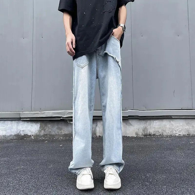 Japanese Brand Retro loose fringed slightly flared jeans Size US 32 / EU 48 - 6 Thumbnail