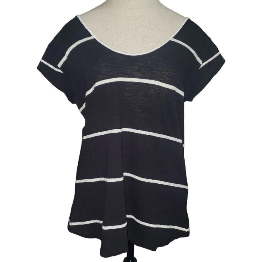 Designer CT1694 Calvin Klein Jeans Black Striped Top M Size M / US 6-8 / IT 42-44 - 1 Thumbnail